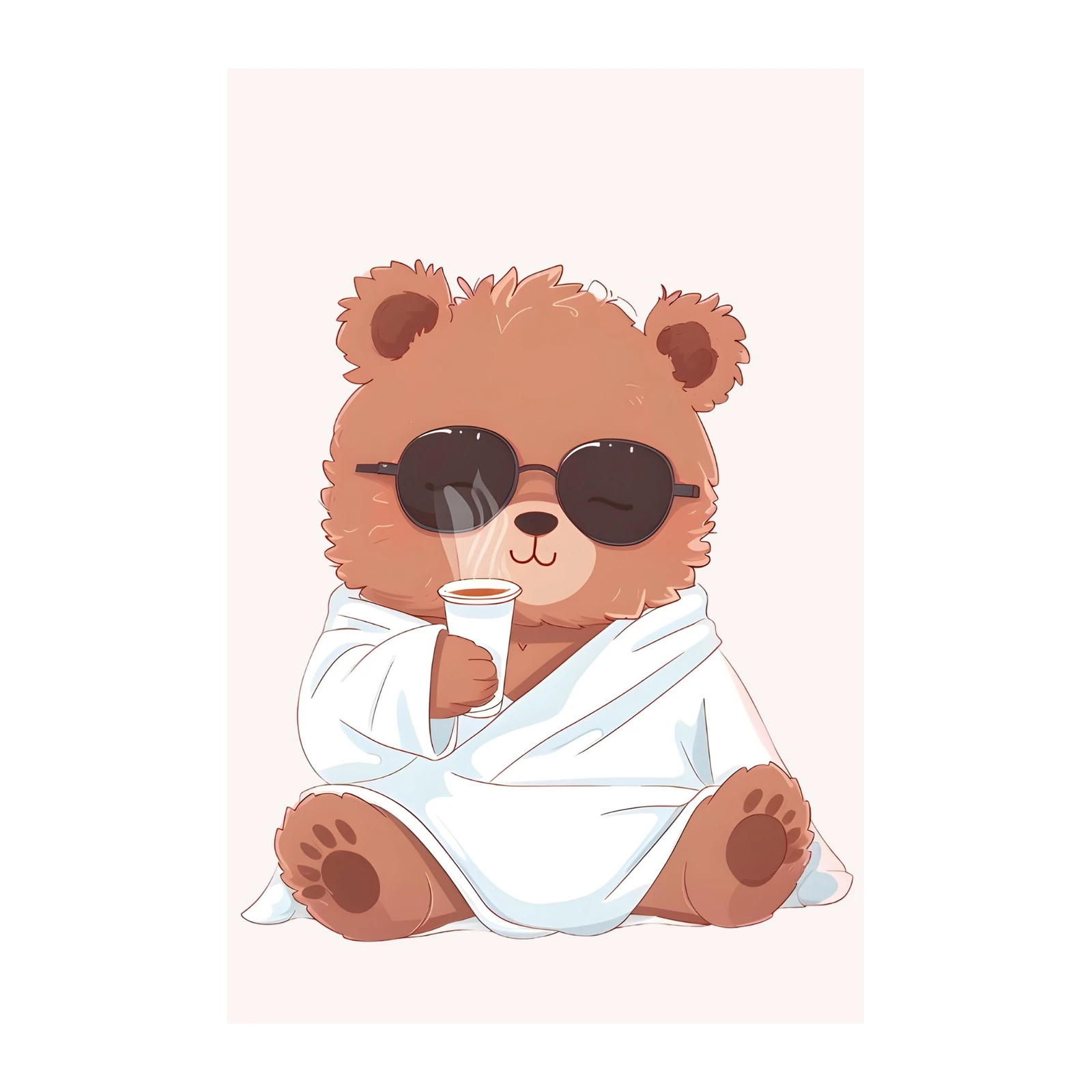 Cool Bear with Coffee Wall Art