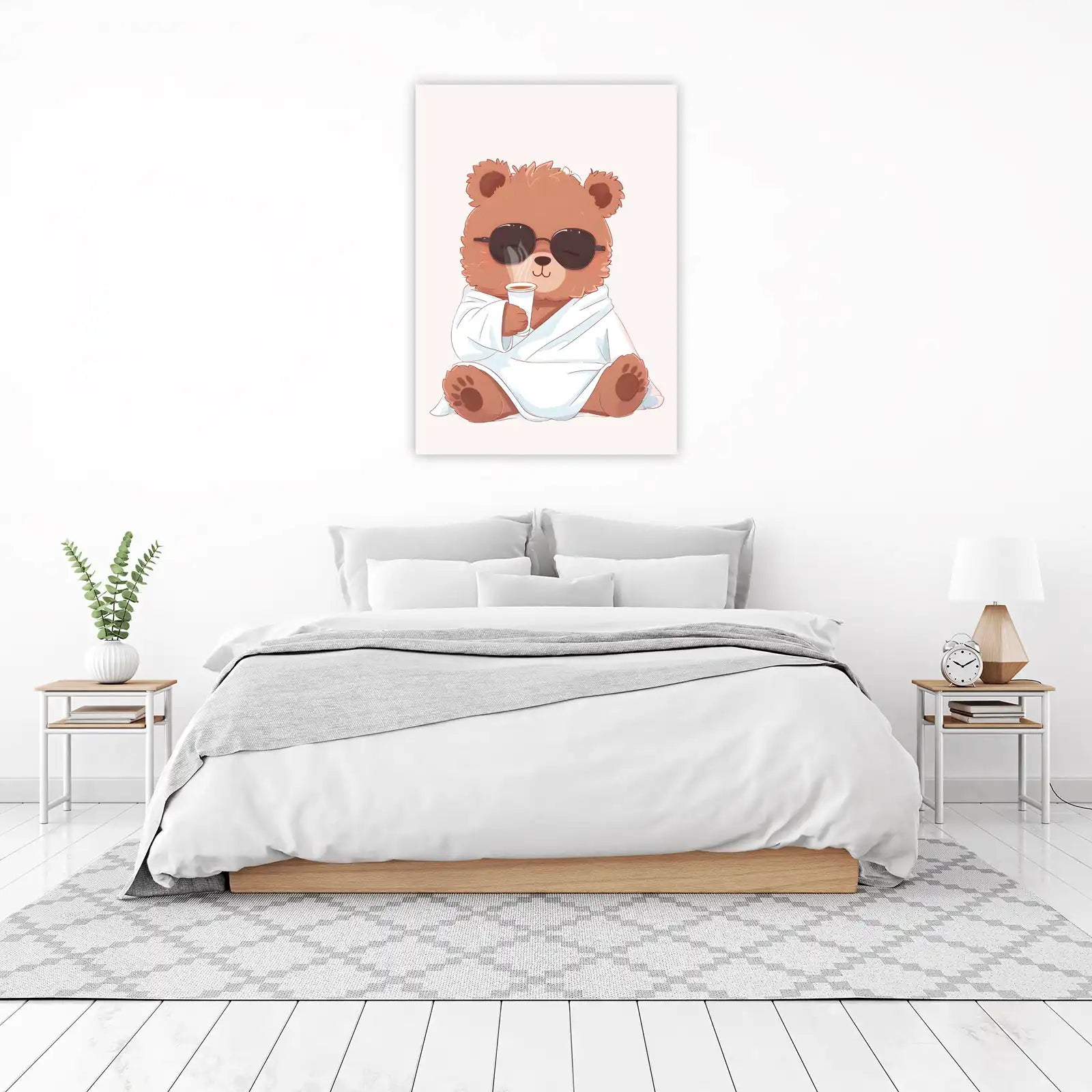Cool Bear with Coffee Wall Art