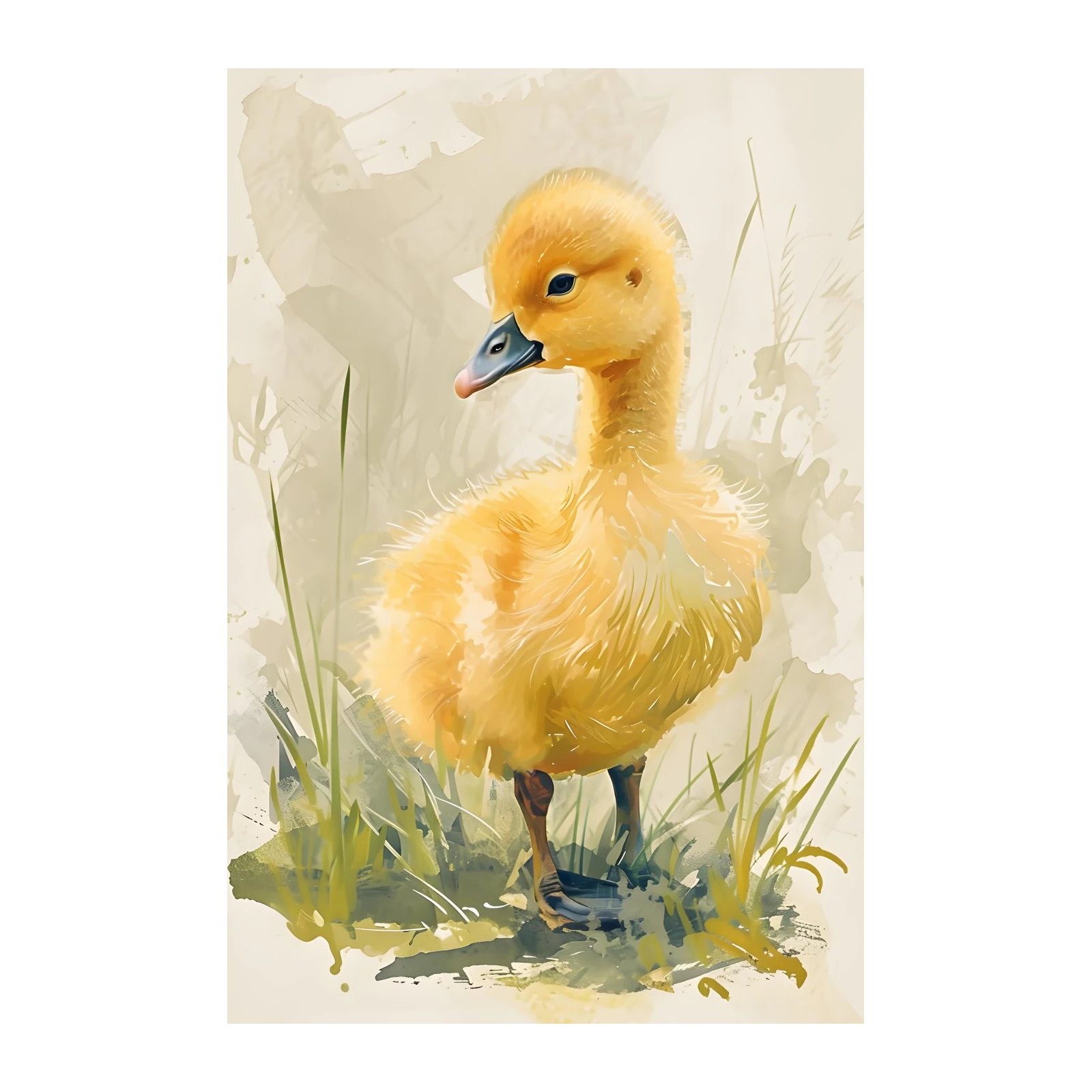 Adorable Duckling Watercolor Art Wall Art