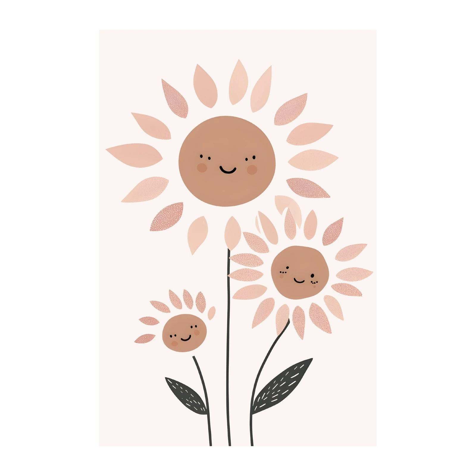 Happy Sunflowers Boho Nursery Art Wall Art