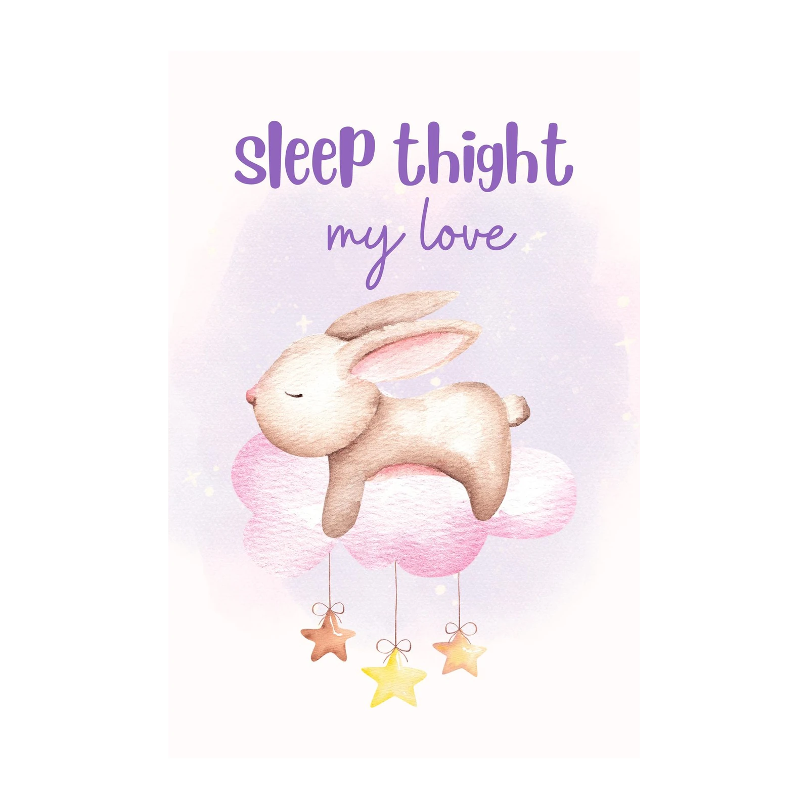 Sleepy Bunny Cloud Dreams Wall Art