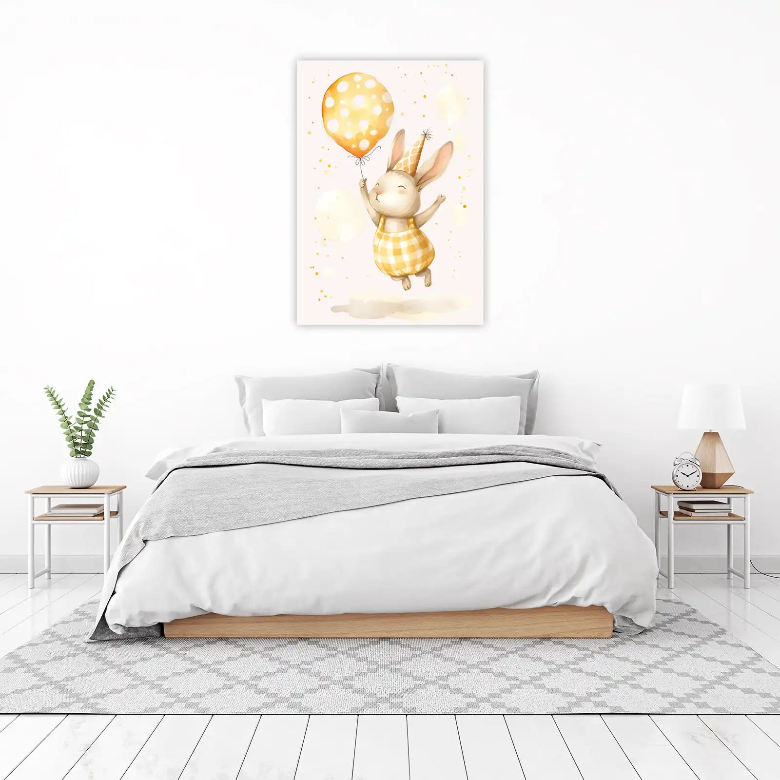 Joyful Bunny Birthday Balloon Wall Art
