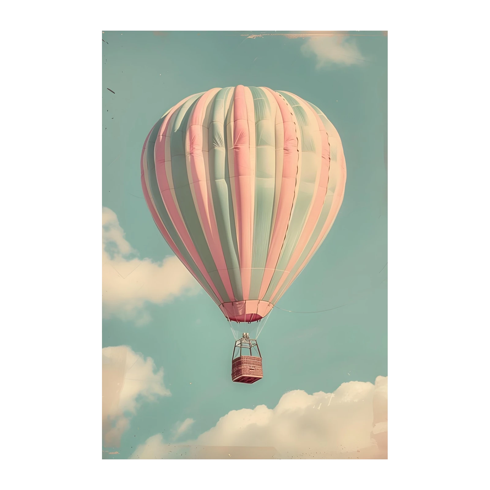 Vintage Hot Air Balloon Sky Adventure Wall Art