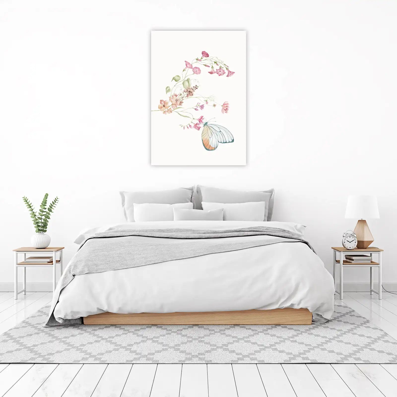 Ethereal Butterfly & Floral Garden Wall Art