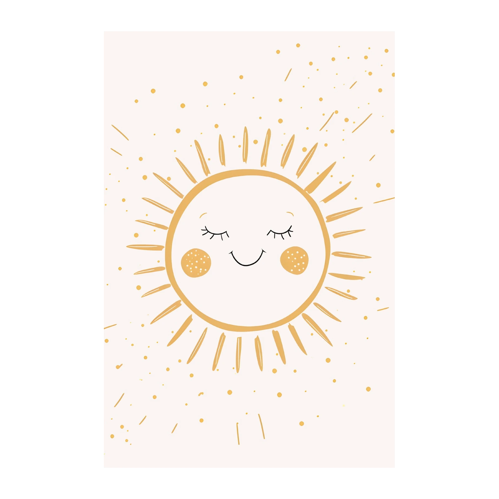 Whimsical Sun Face Boho Nursery Art Wall Art