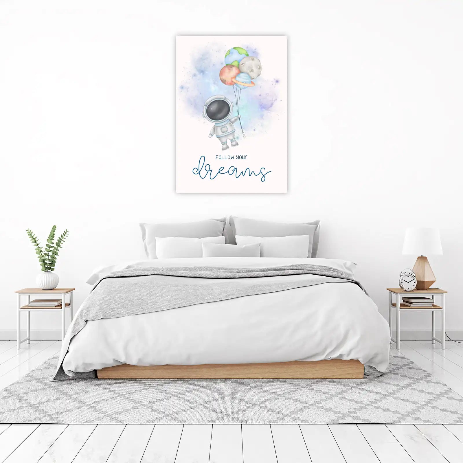 Astronaut Planet Balloons Dream Wall Art