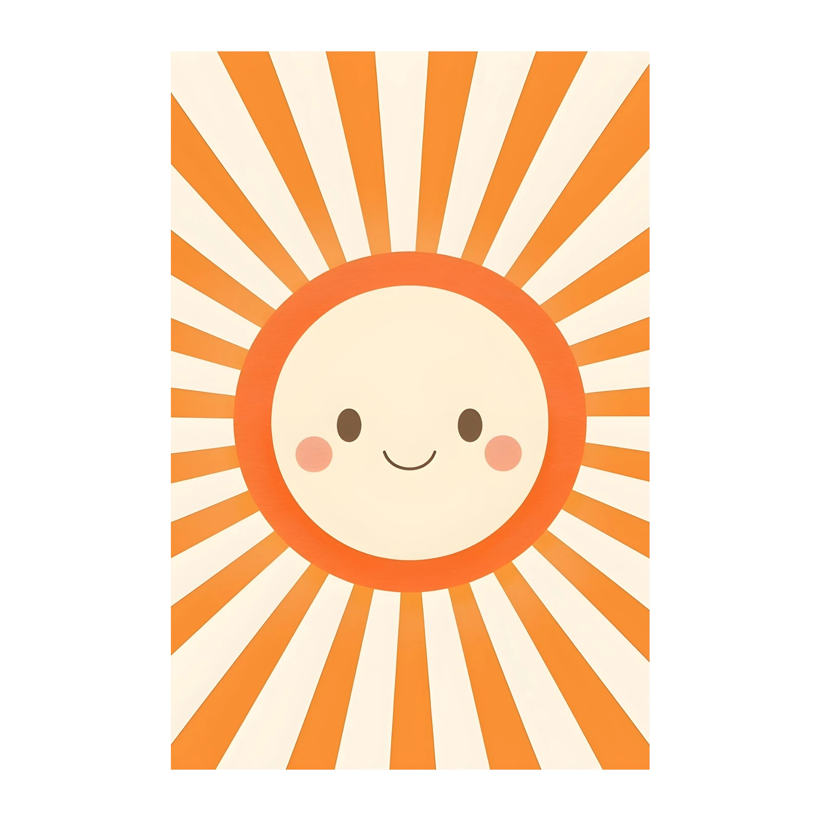 Happy Sunburst Face Wall Art - Cheerful Kids Art