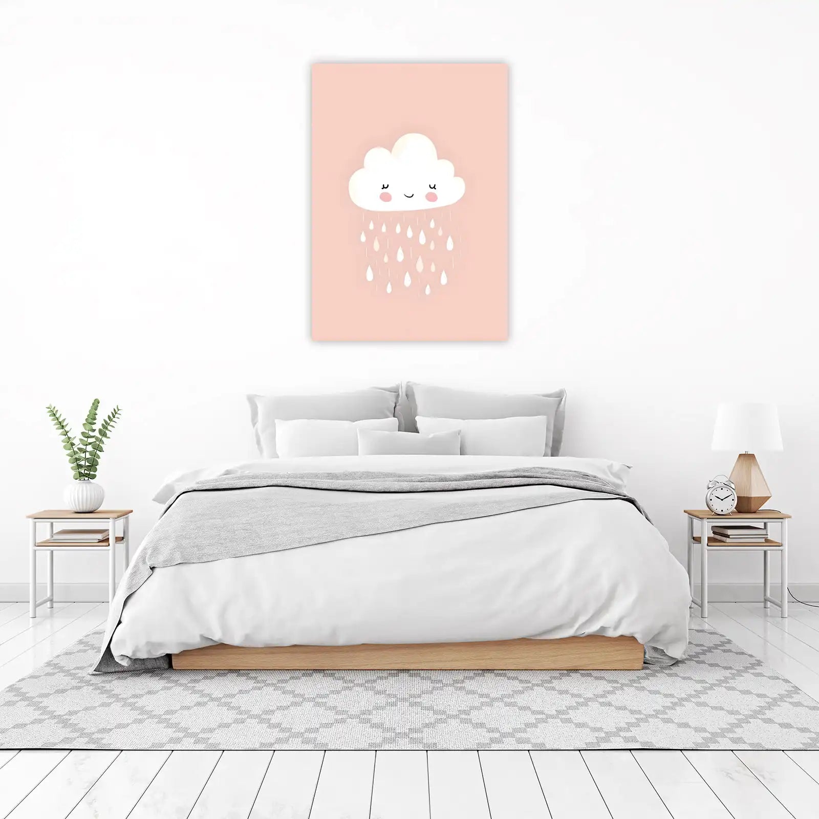 Cute Rainy Cloud Kawaii Wall Art