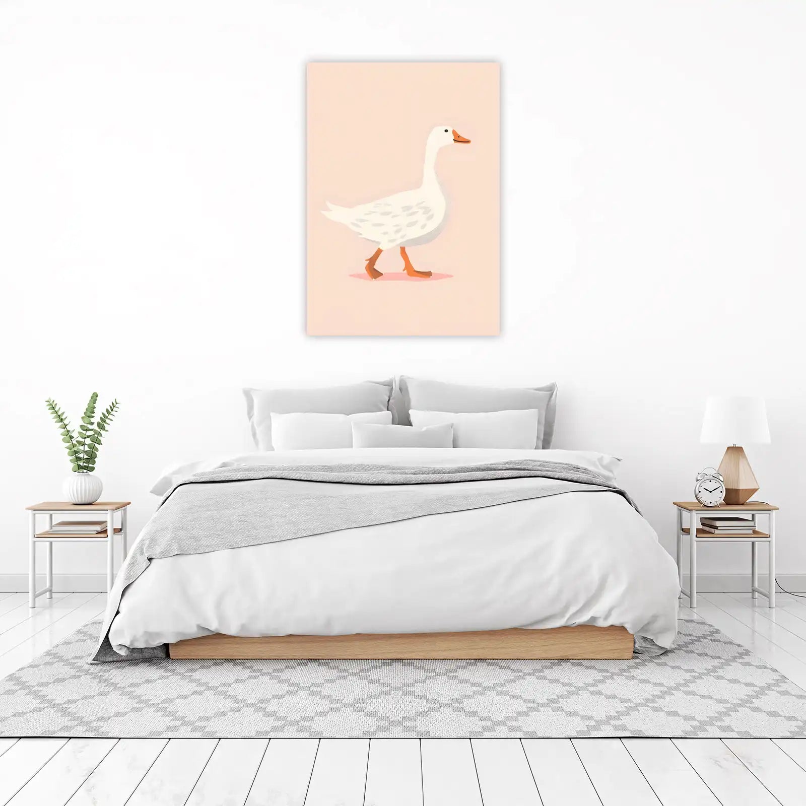 Charming Goose Walk Minimalist Wall Art