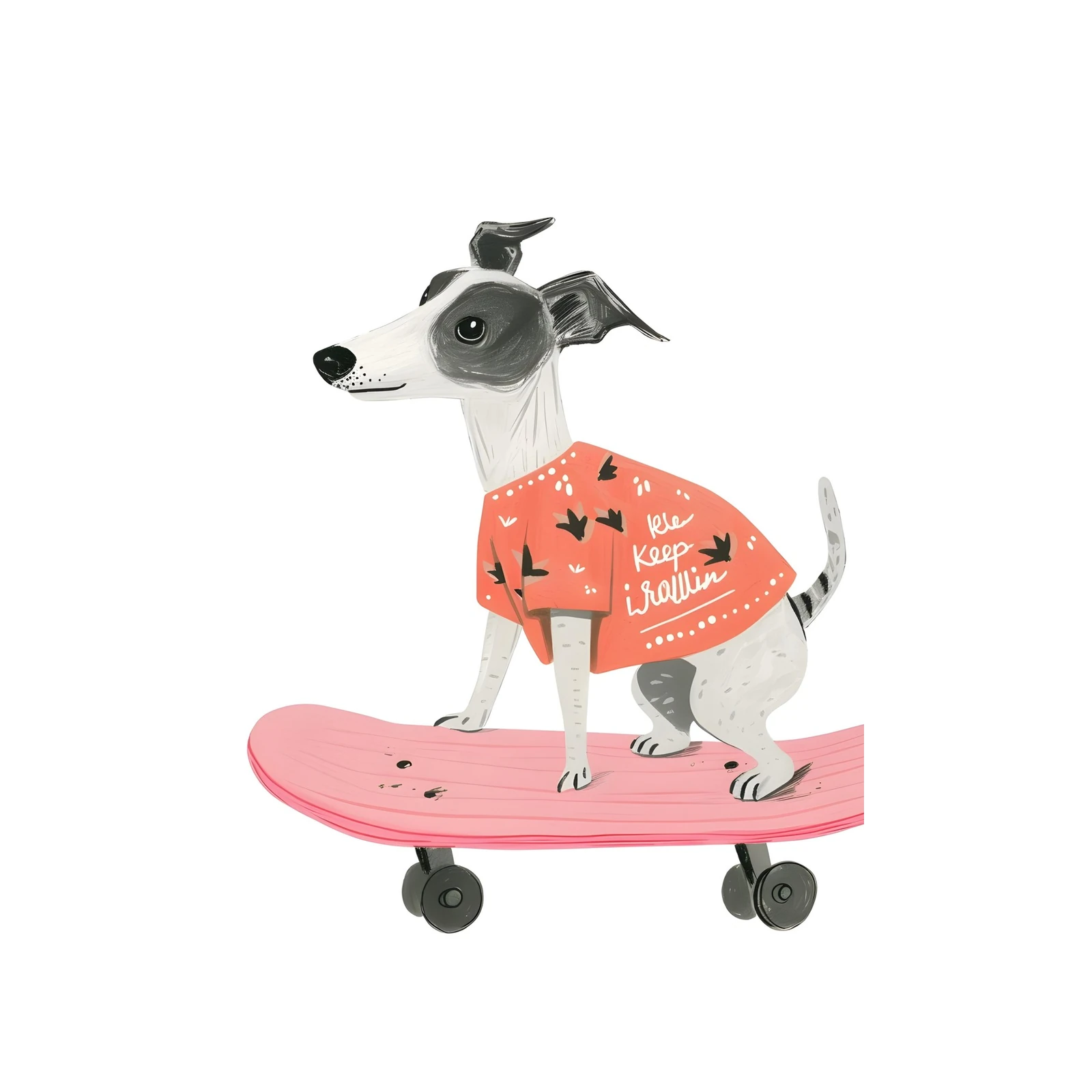 Cool Dog on Skateboard Wall Art
