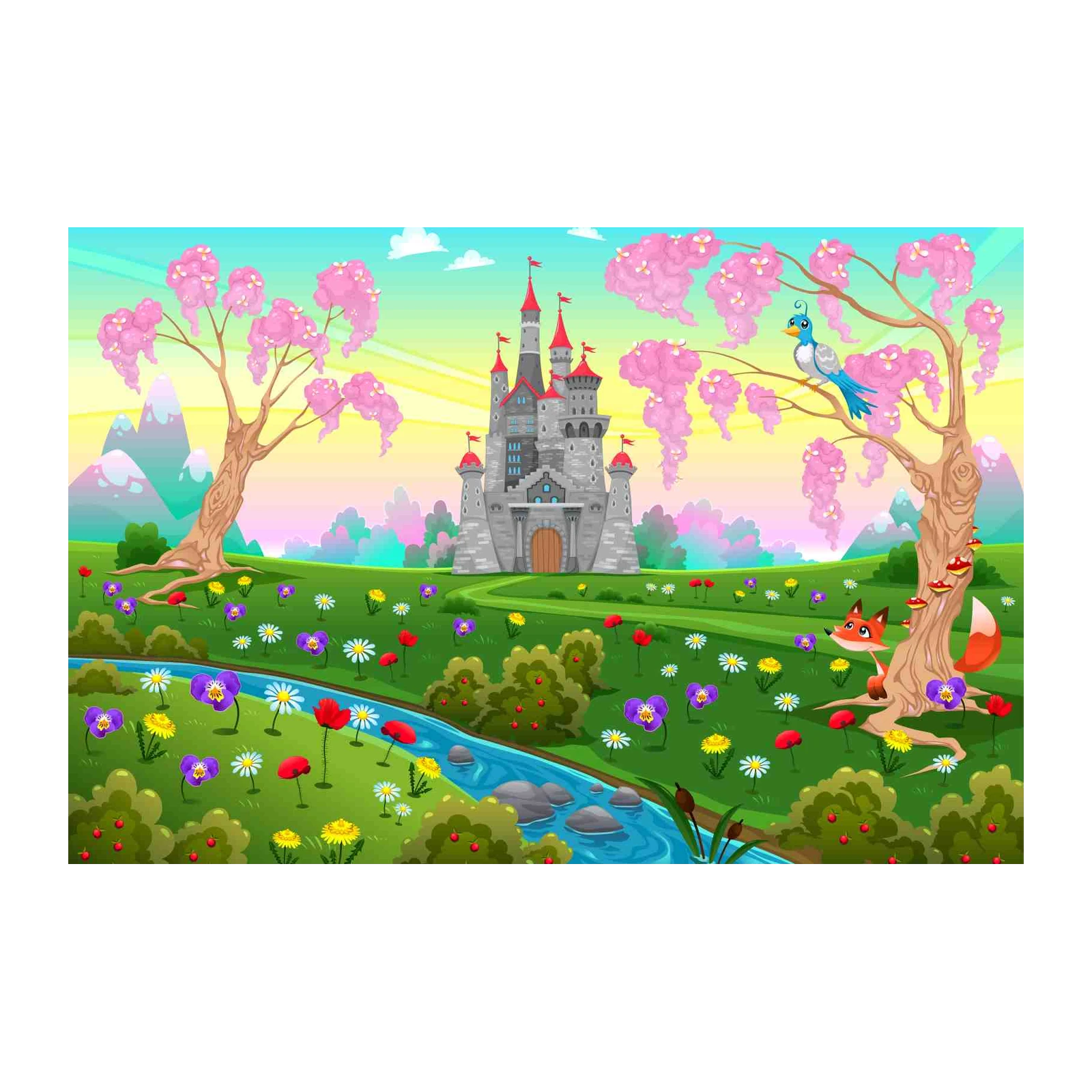 Enchanting Fairy Tale Castle Landscape Wall Art