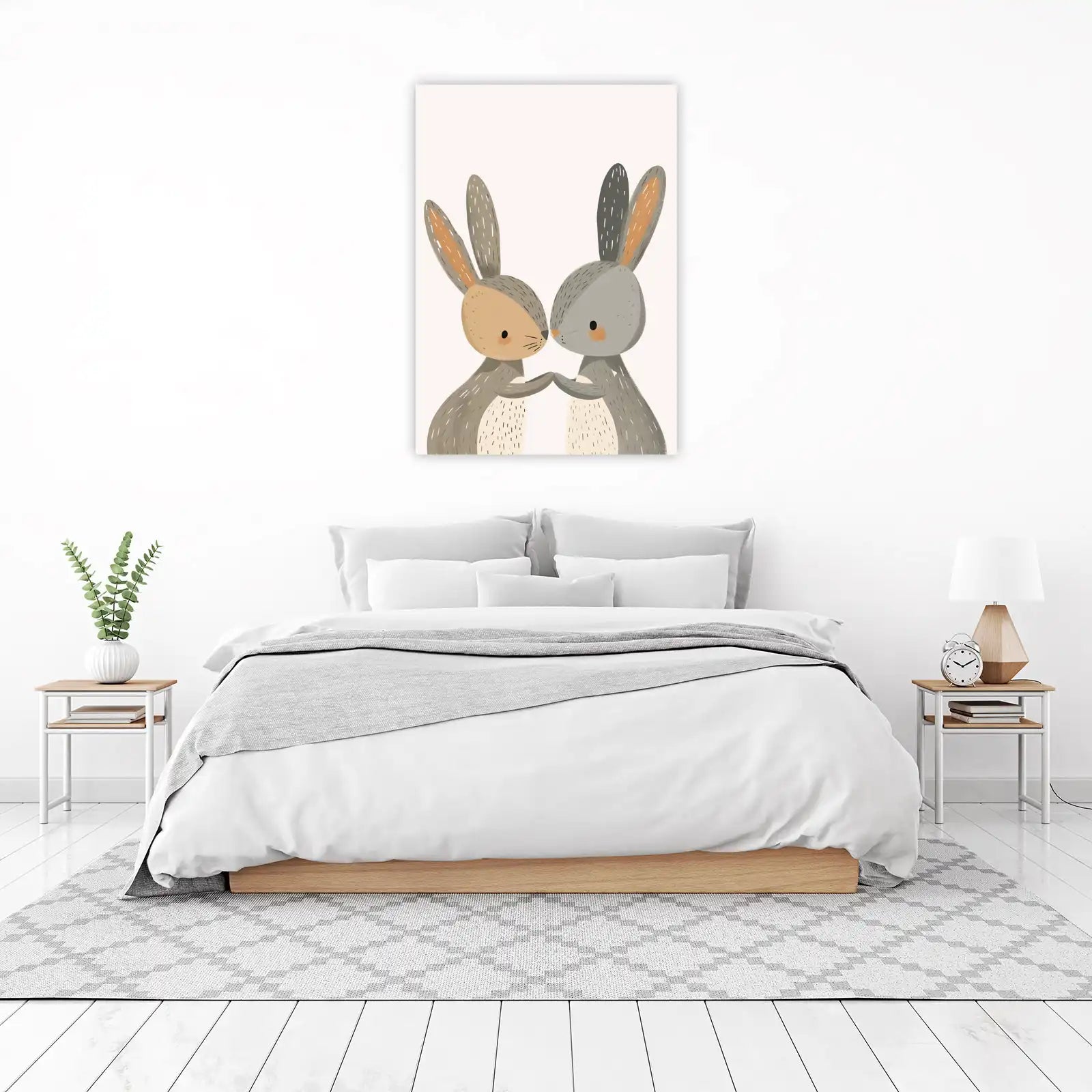 Adorable Bunny Love Wall Art for Nursery & Home