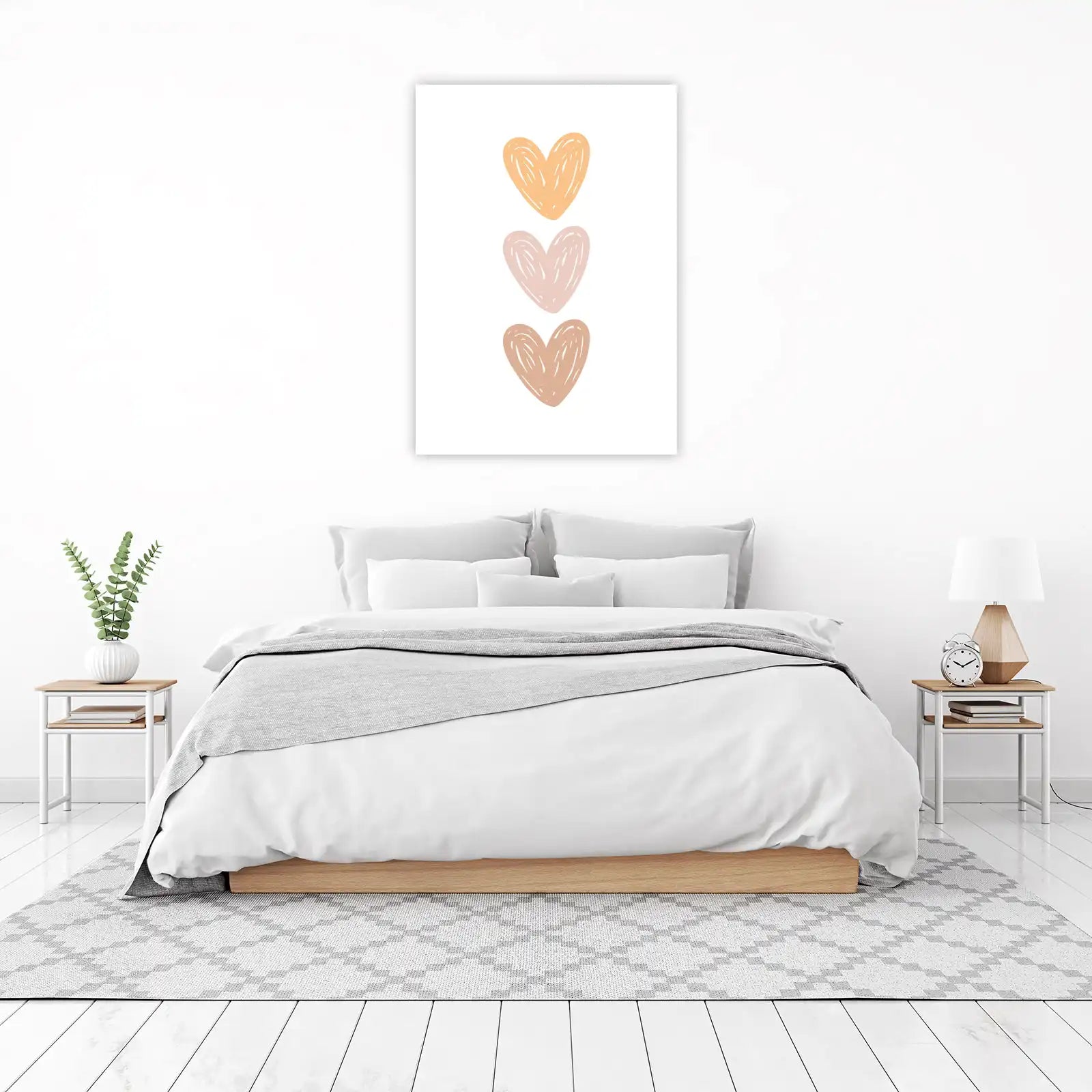 Boho Abstract Hearts Wall Art Wall Art