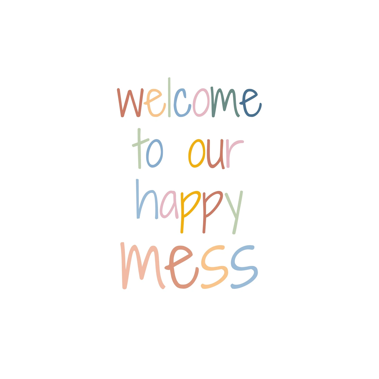 Happy Mess Boho Quote Wall Art
