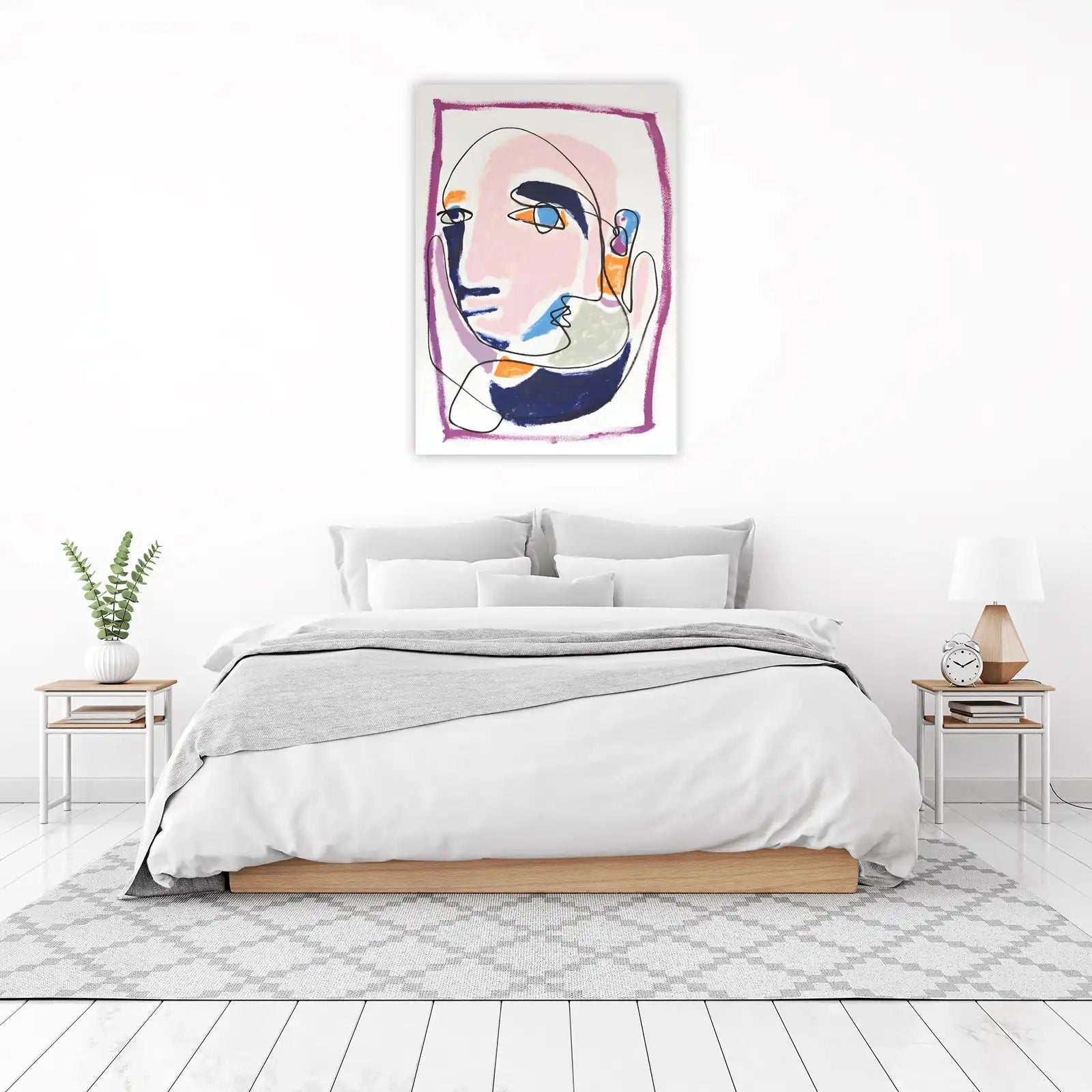 Abstract Face Line Art Wall Art - Modern Wall Art