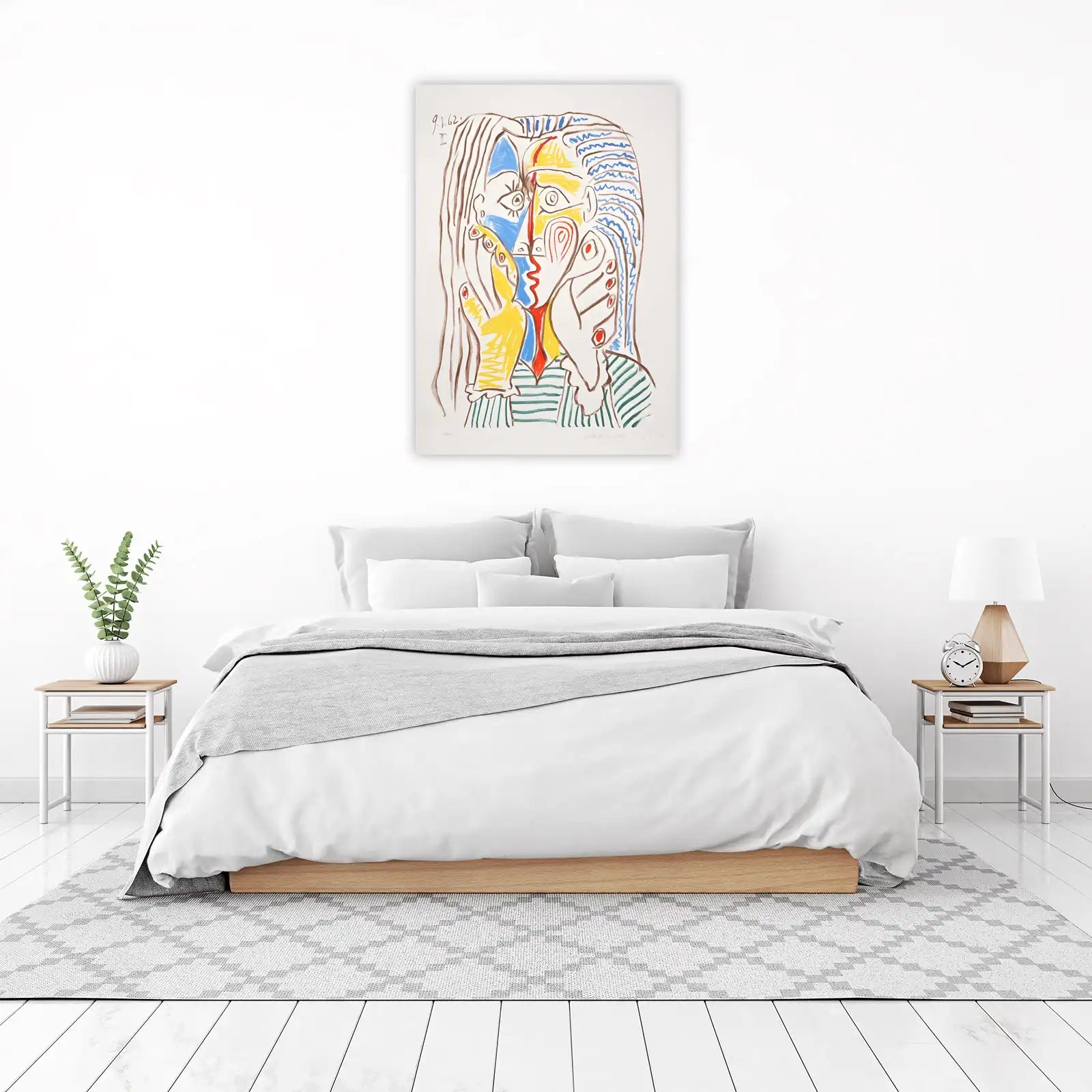 Vibrant Picasso-Inspired Portrait Wall Art