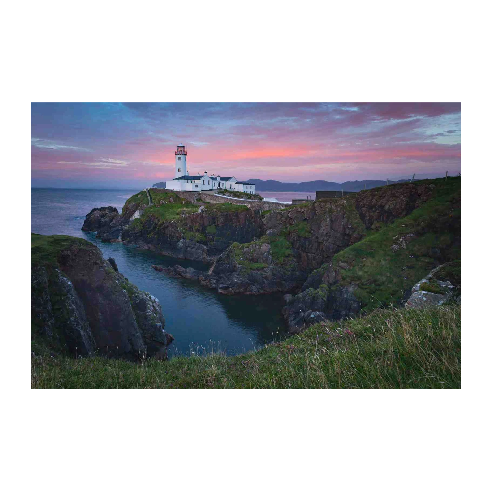 Serene Lighthouse Coastal Sunset Wall Art