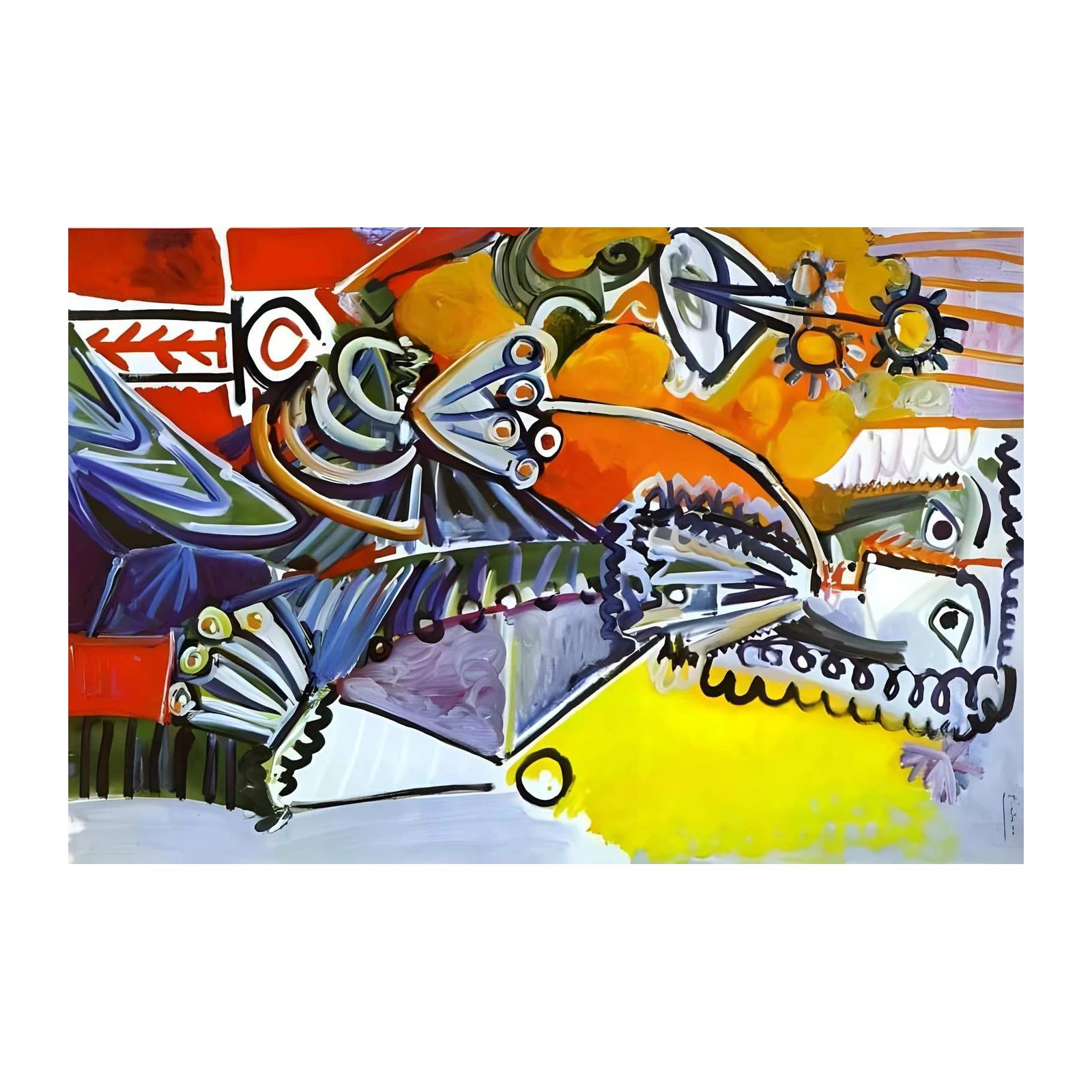 Abstract Expressionist Bold Color Burst Wall Art
