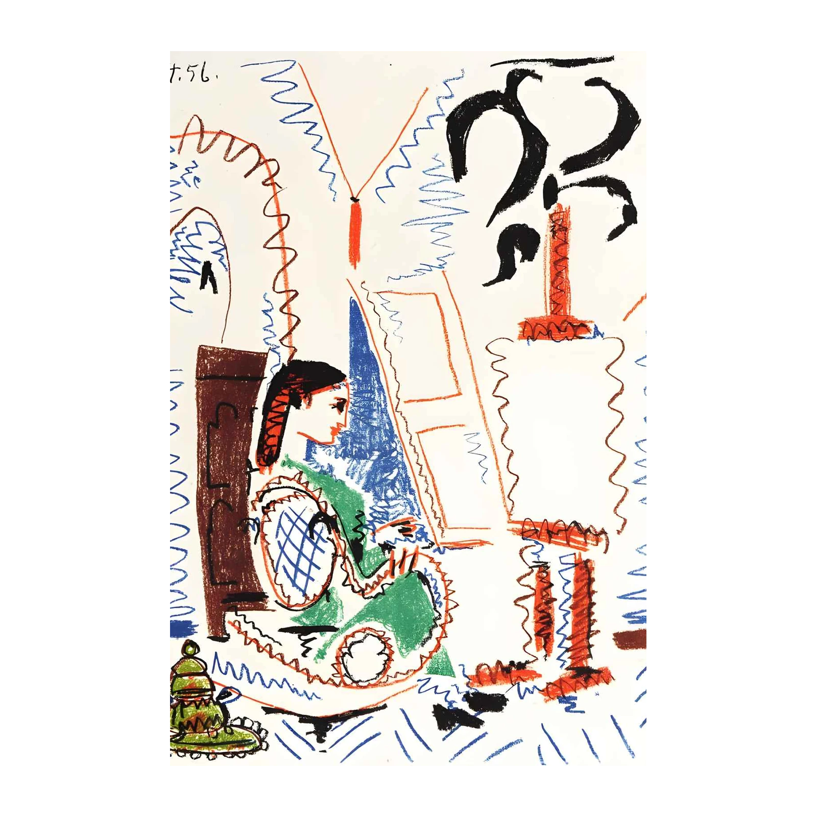 Abstract Woman Portrait 1956 Wall Art