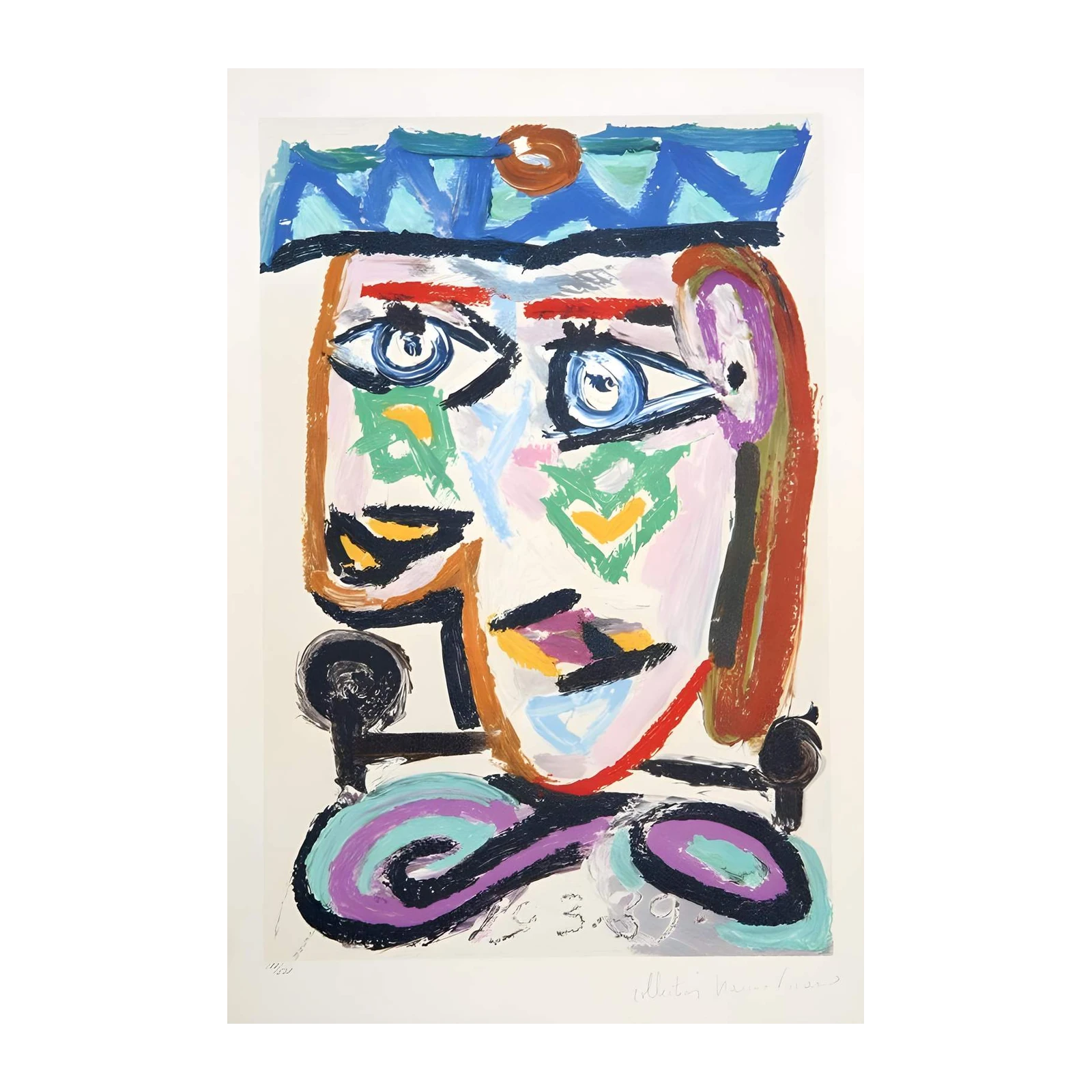 Abstract Portrait Bold Colors Wall Art
