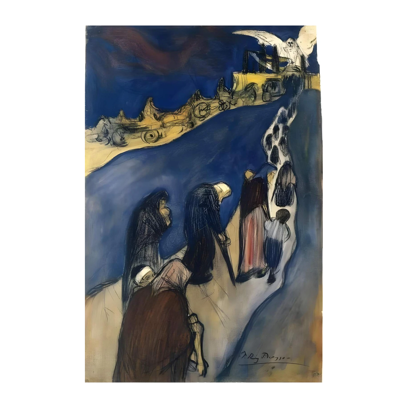Figurative Expressionist Angel & Figures Wall Art
