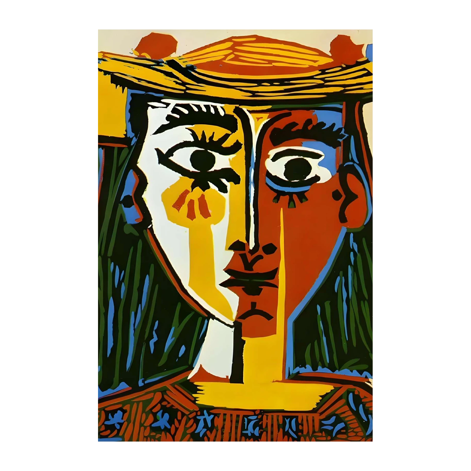 Vibrant Picasso Portrait Wall Art