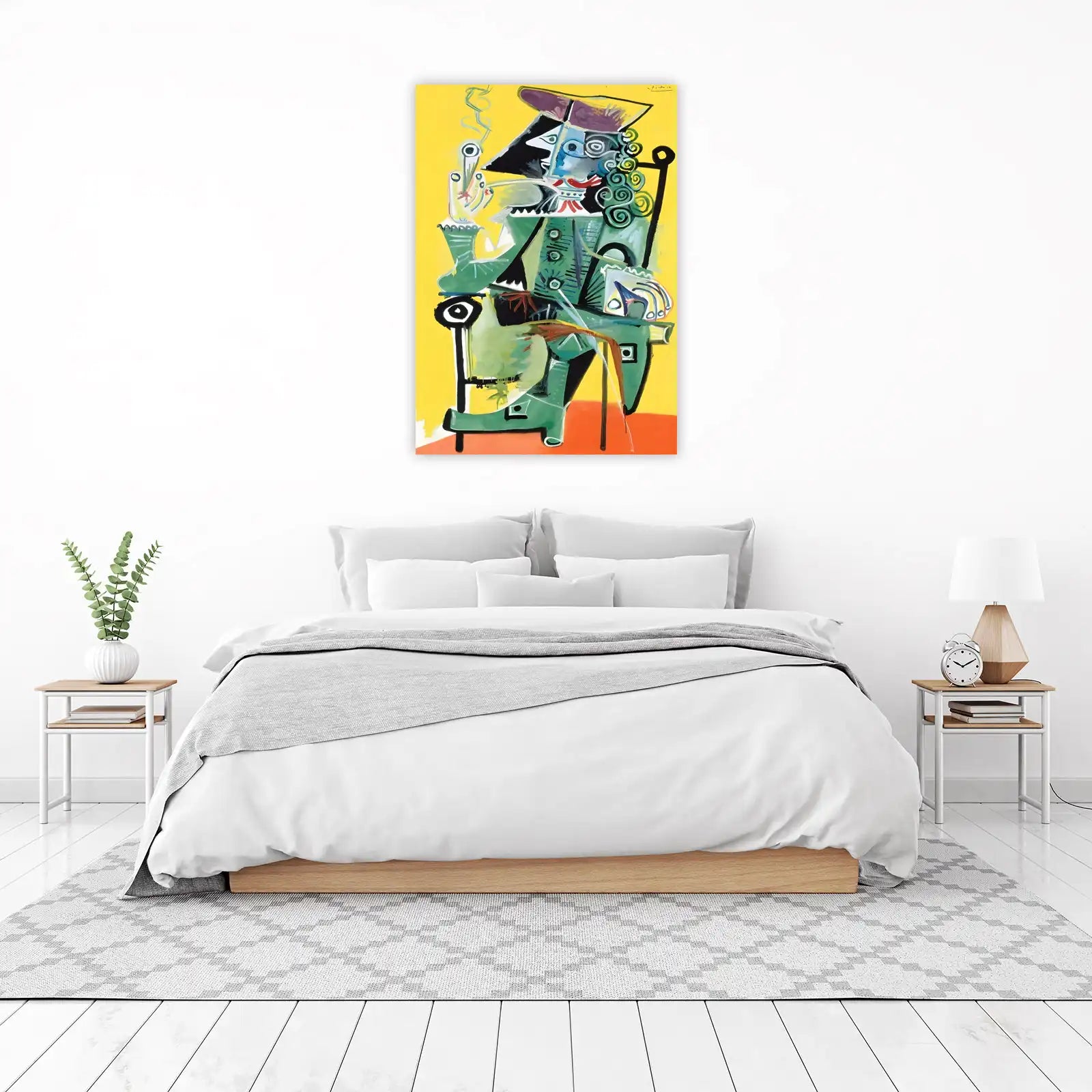 Vibrant Cubist Portrait Picasso Wall Art