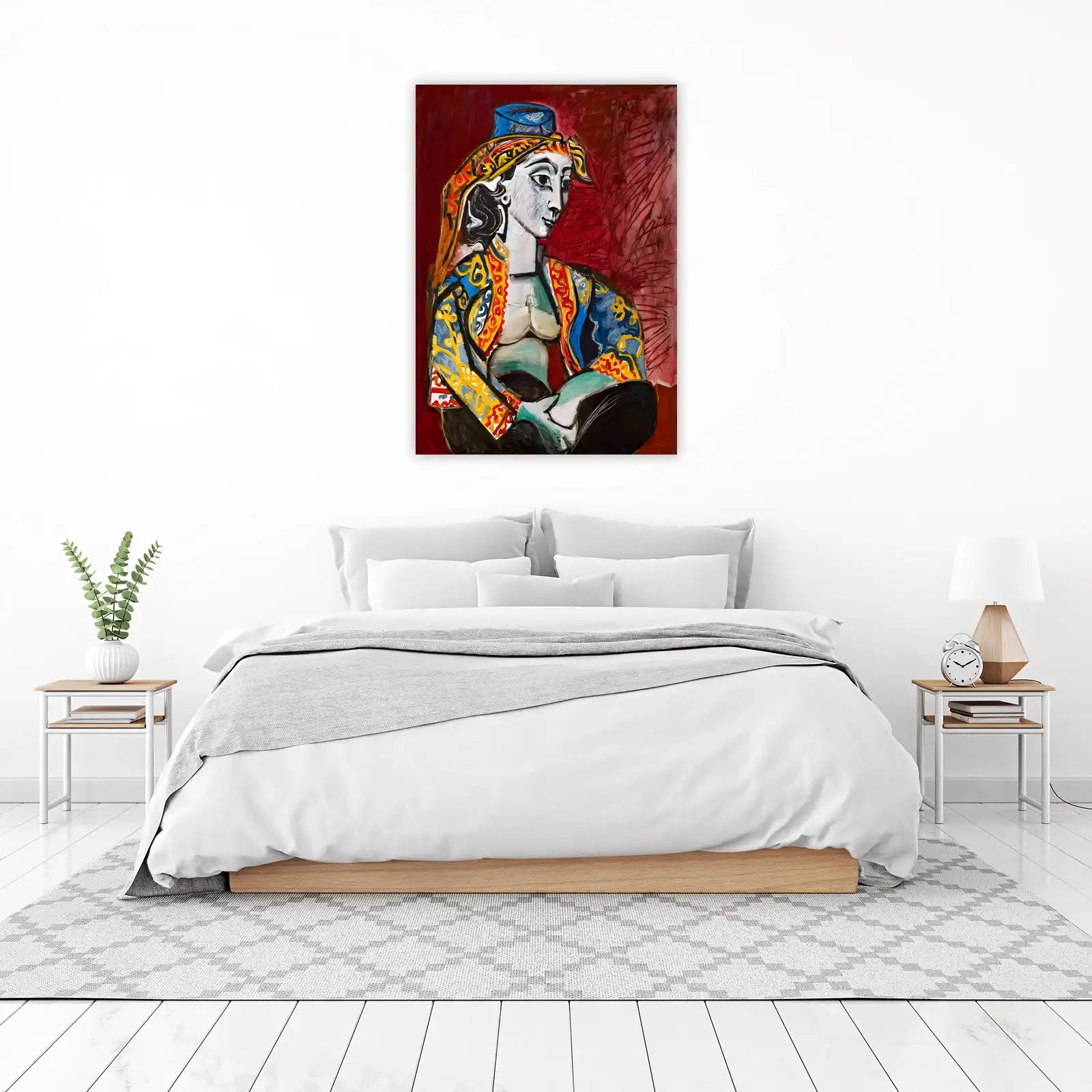 Vibrant Portrait Woman Wall Art - Picasso Inspired Art