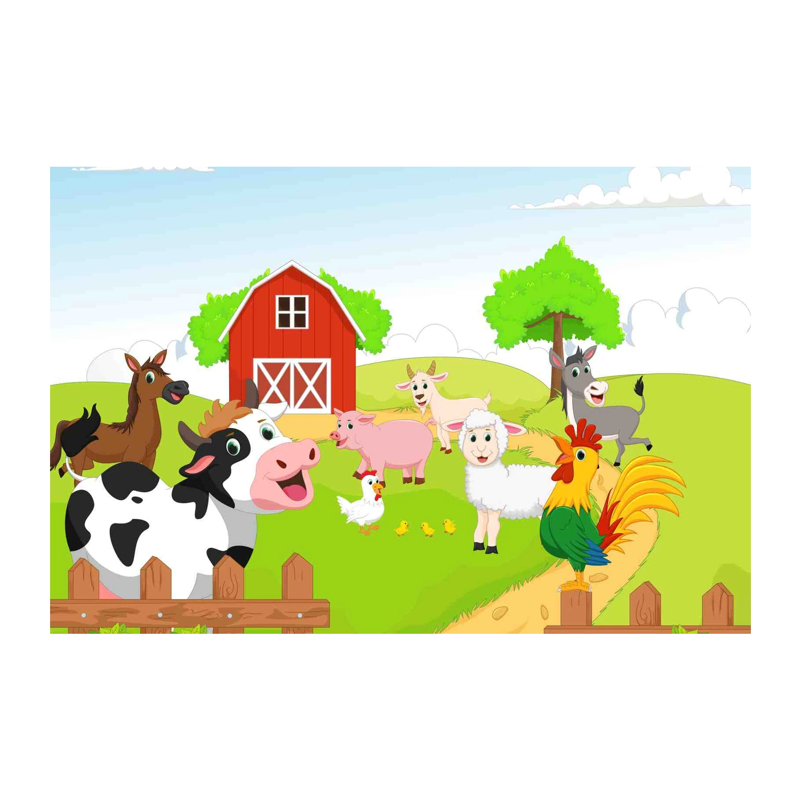 Cheerful Farm Animals Barnyard Fun Wall Art