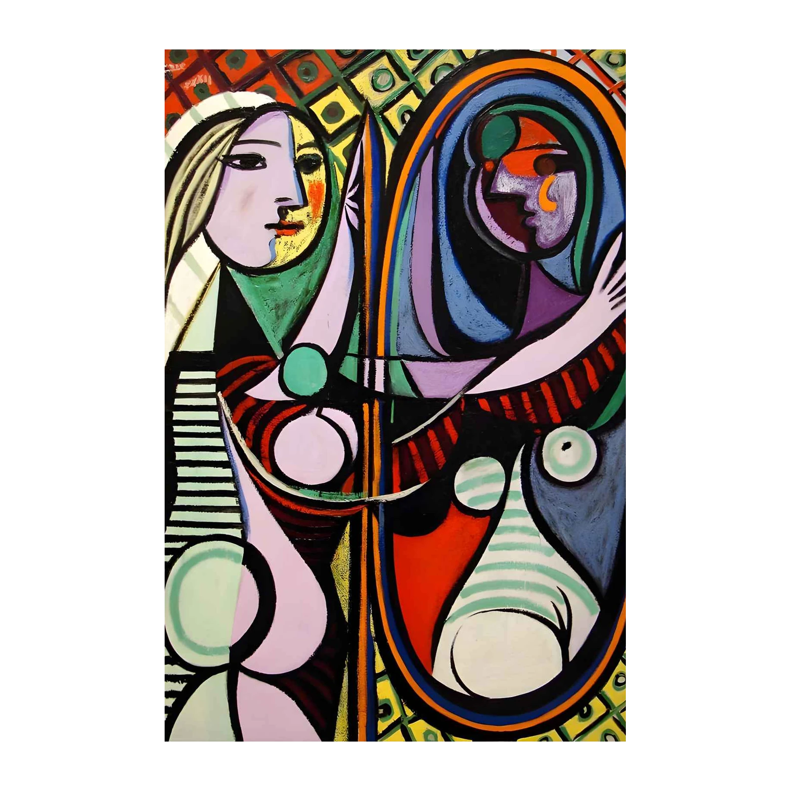 Abstract Woman Mirror Picasso Wall Art
