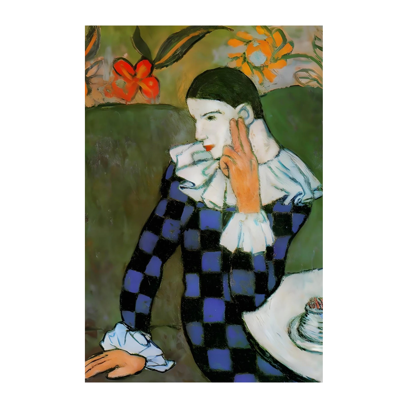 Pensive Clown Portrait Wall Art