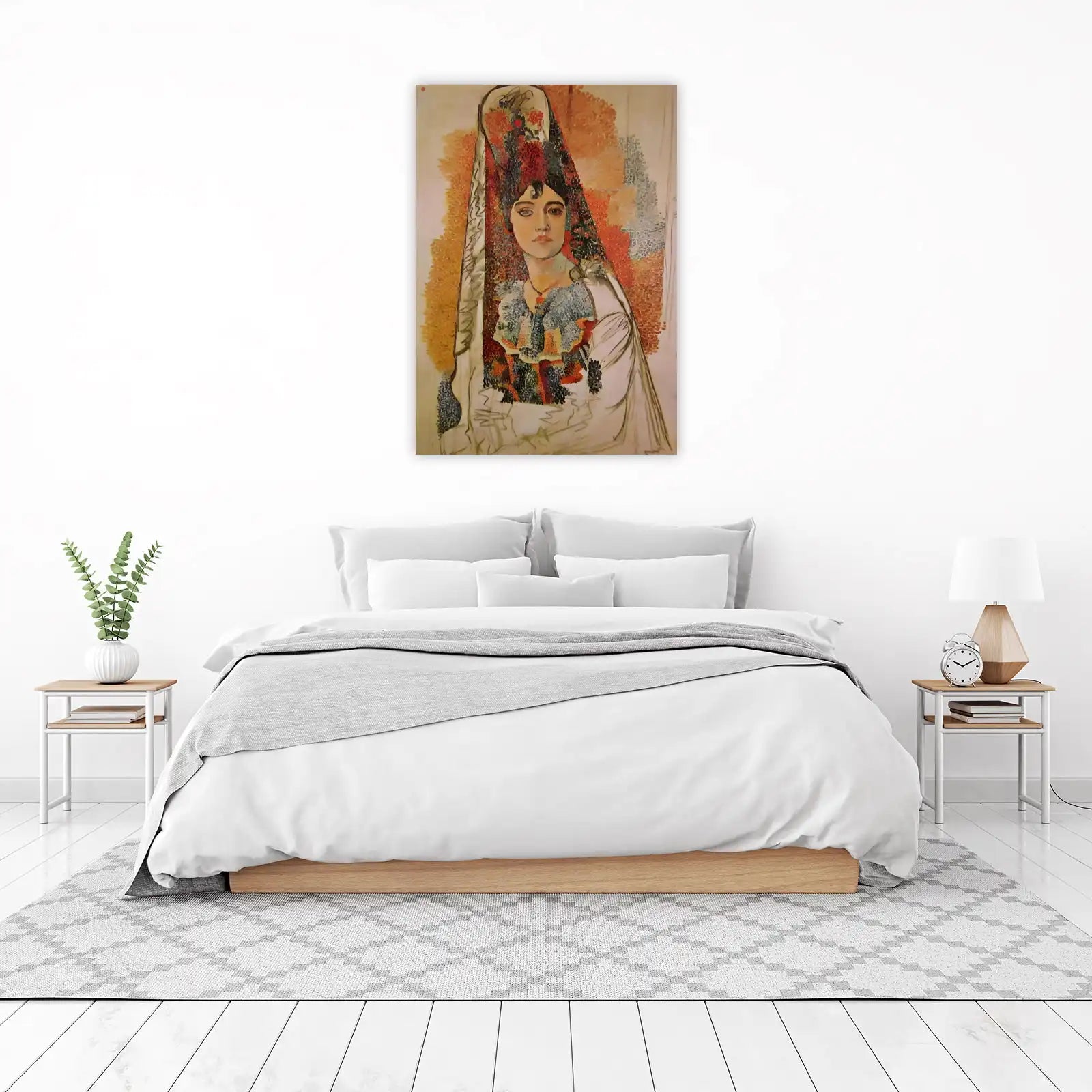 Enchanting Portrait Woman with Veil Wall Art