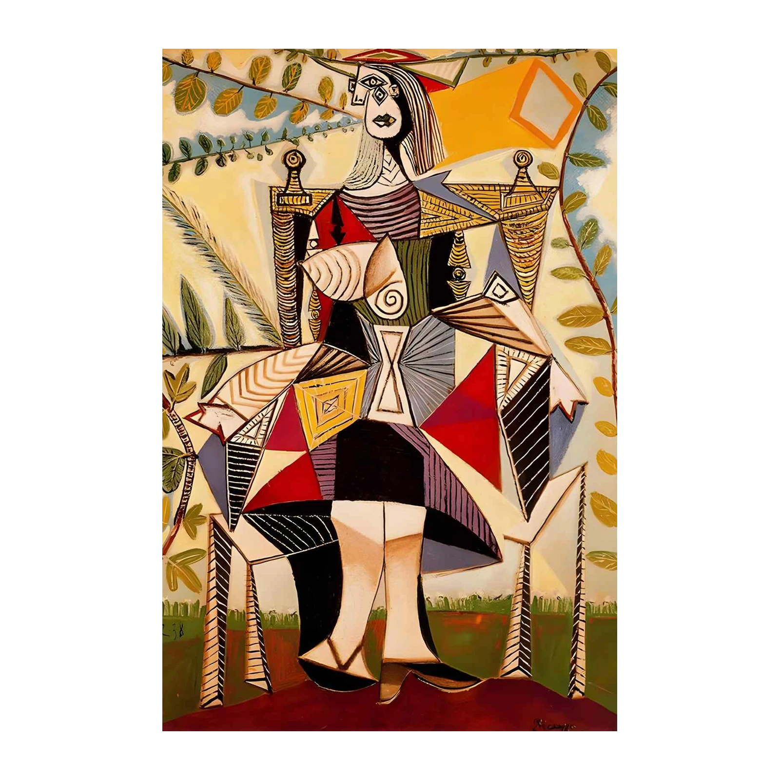 Cubist Portrait "Woman Sitting" Wall Art