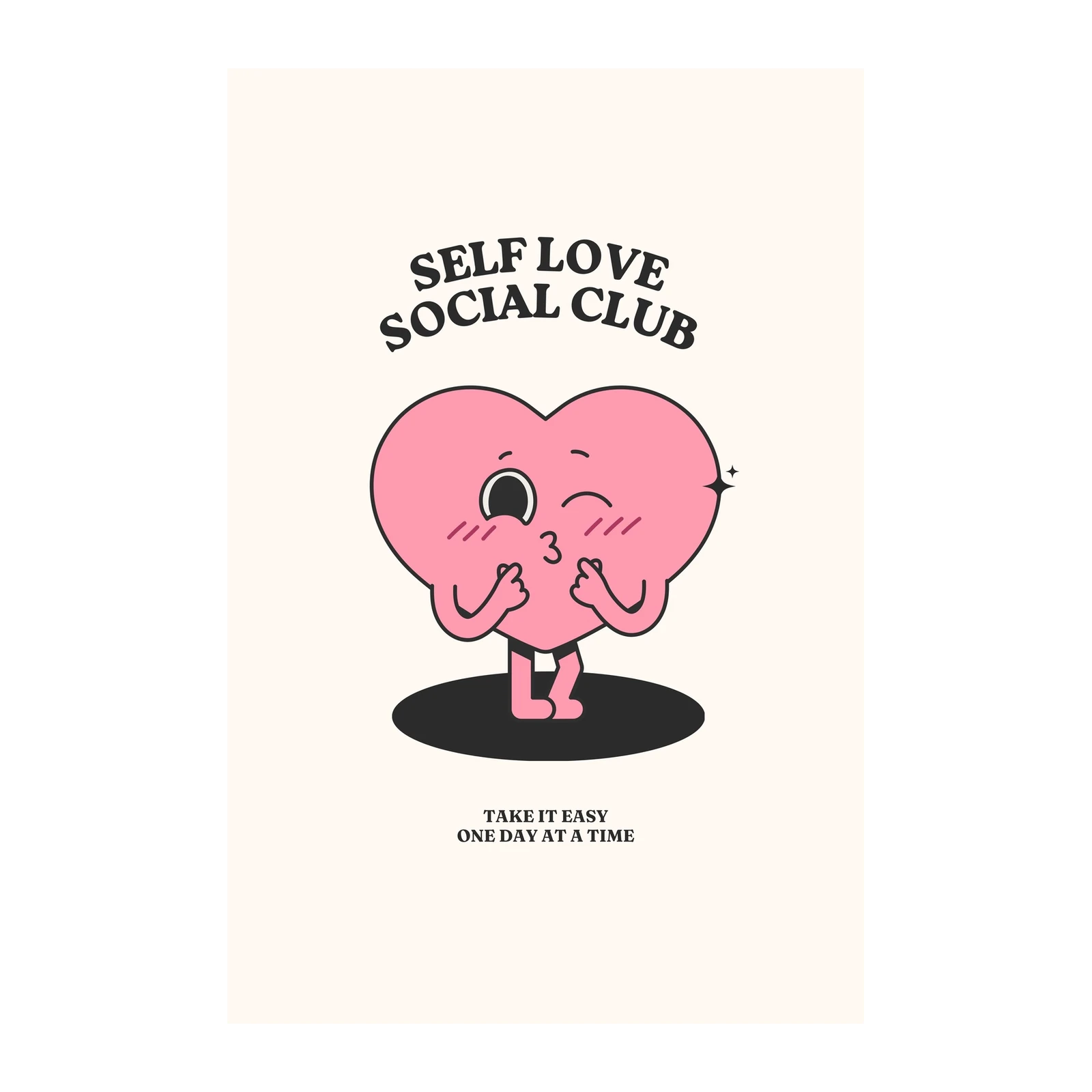 Retro Self Love Heart Wall Art