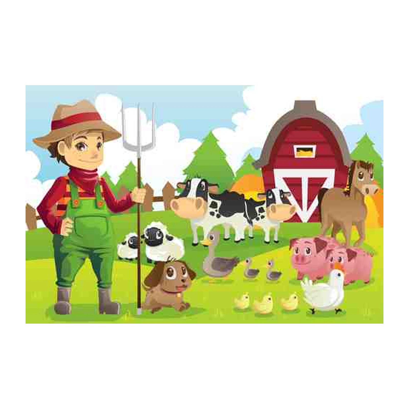 Farm Fun Colorful Animal Farm Wall Art