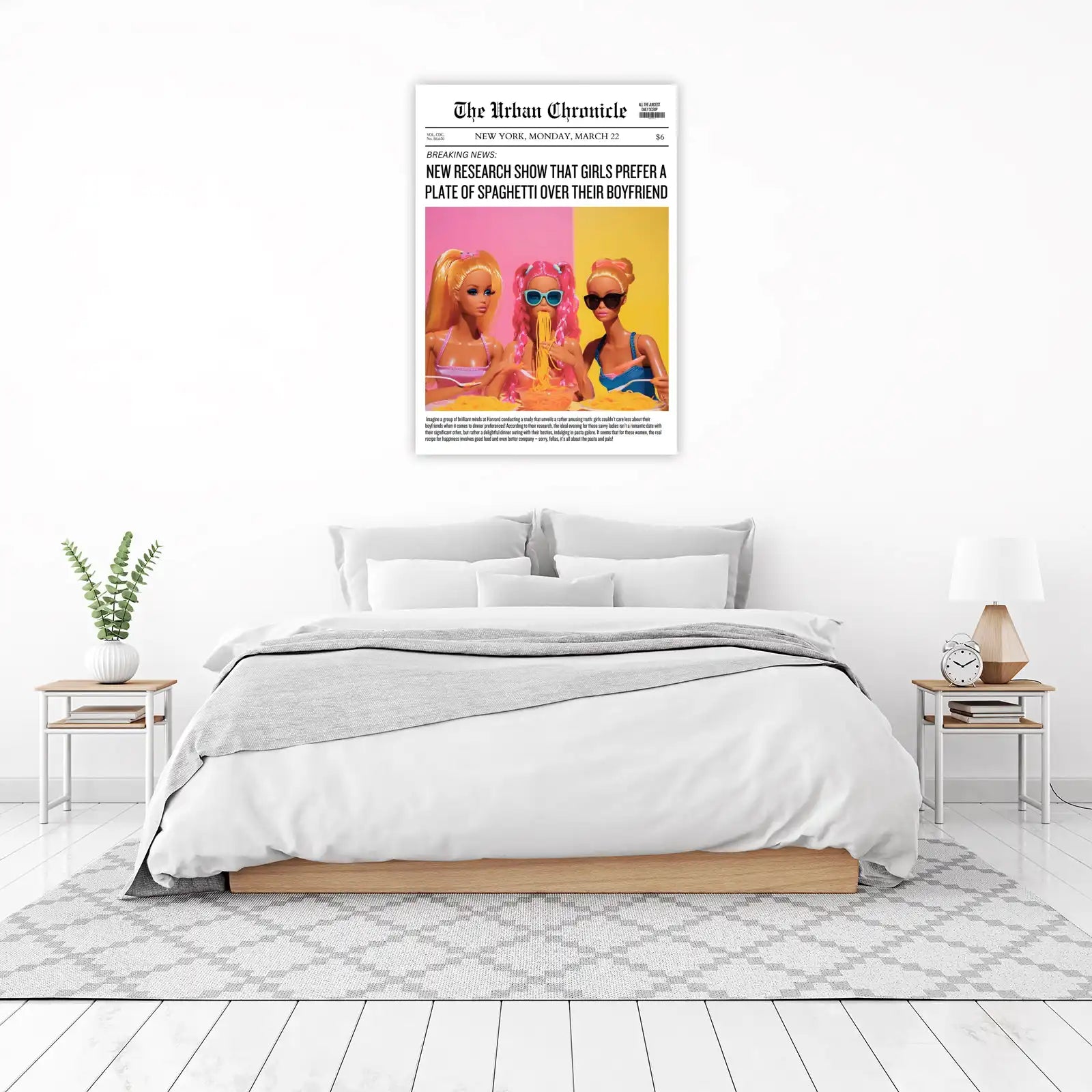 Spaghetti Obsession Funny Doll Art Wall Art