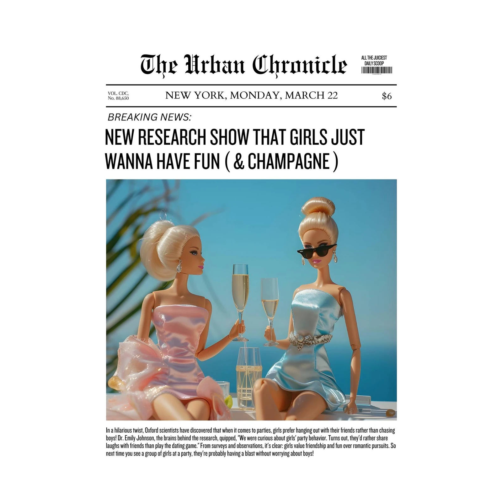 Barbie Fun & Champagne "The Urban Chronicle" Wall Art