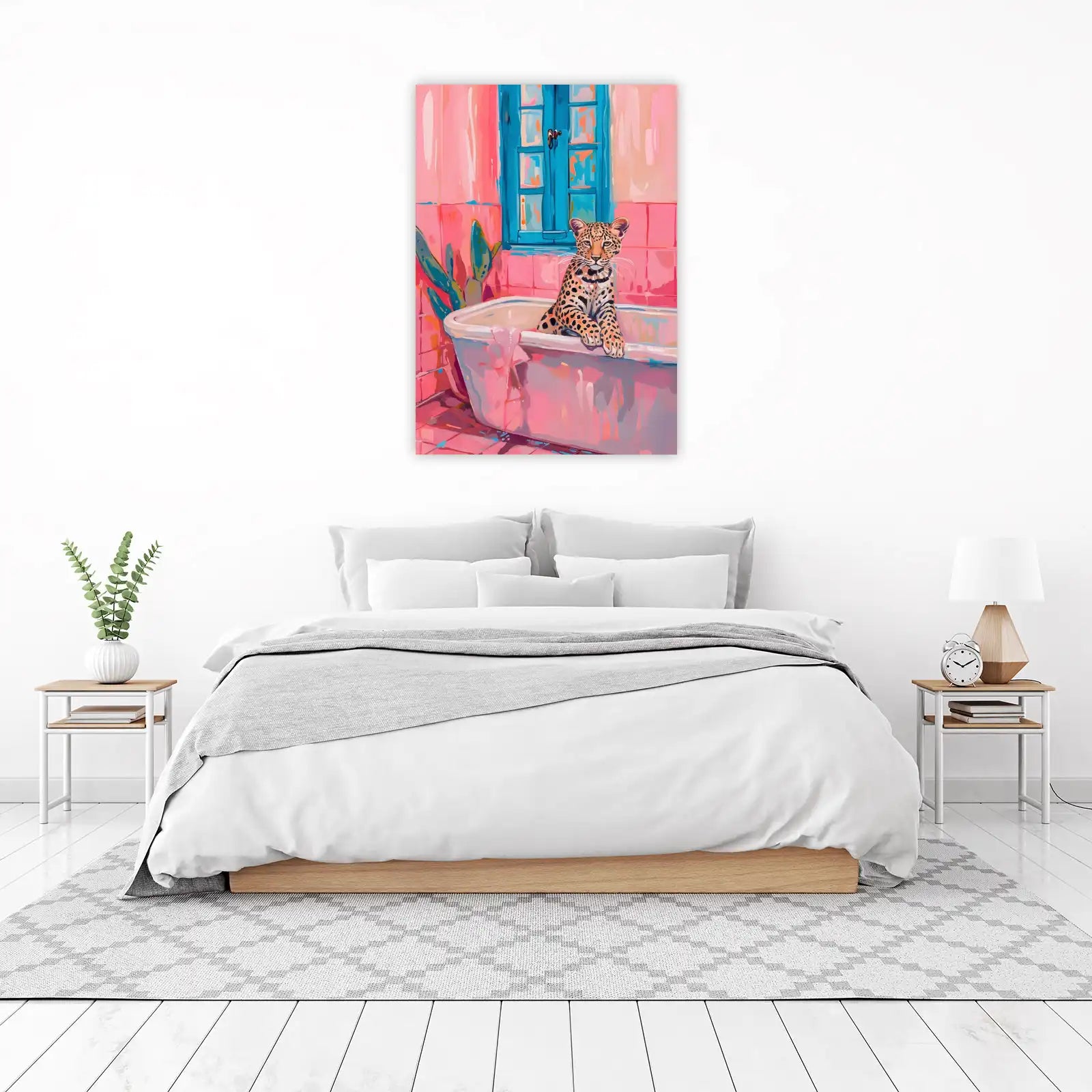 Playful Leopard Bath Wall Art