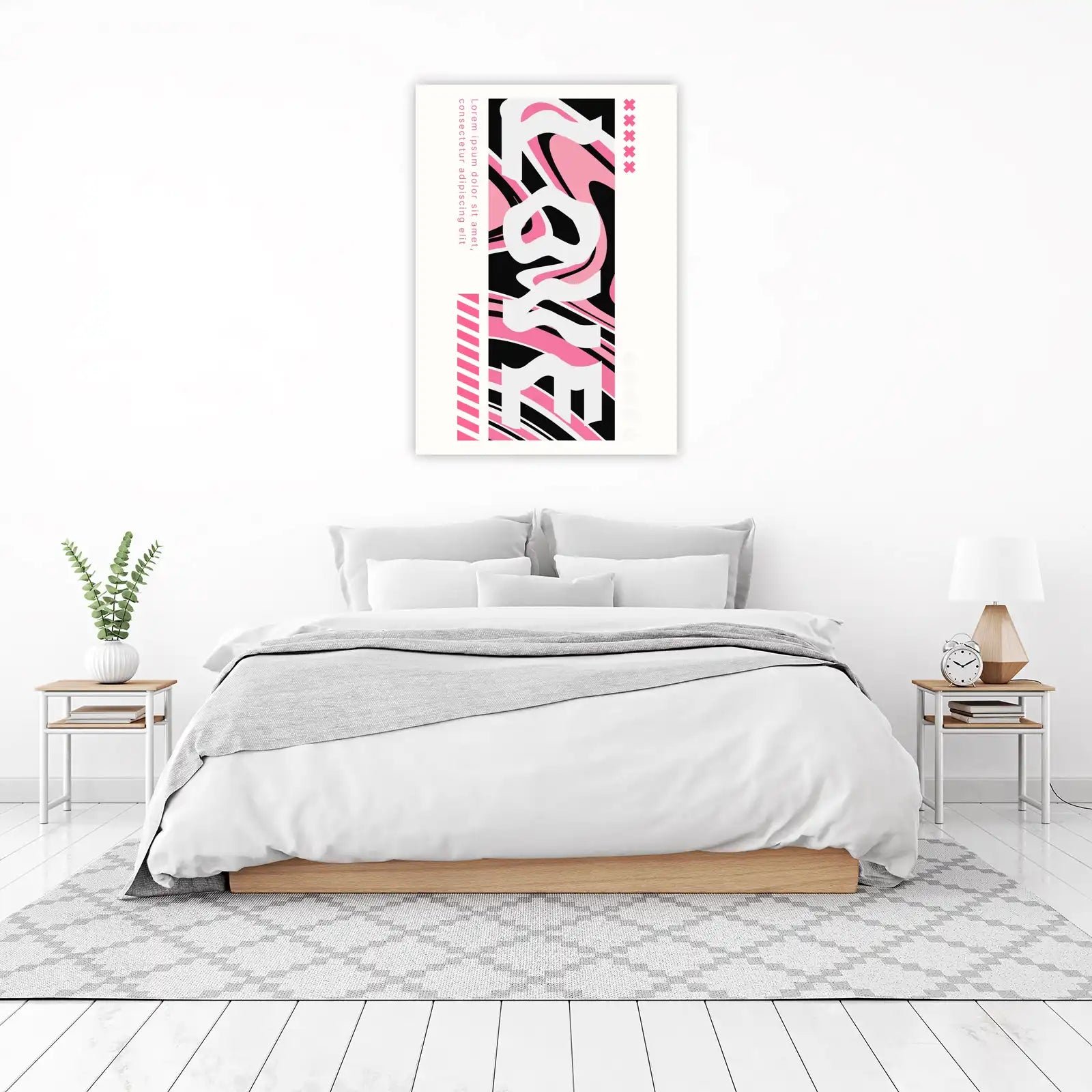 Abstract Pink Wave Modern Art Wall Art
