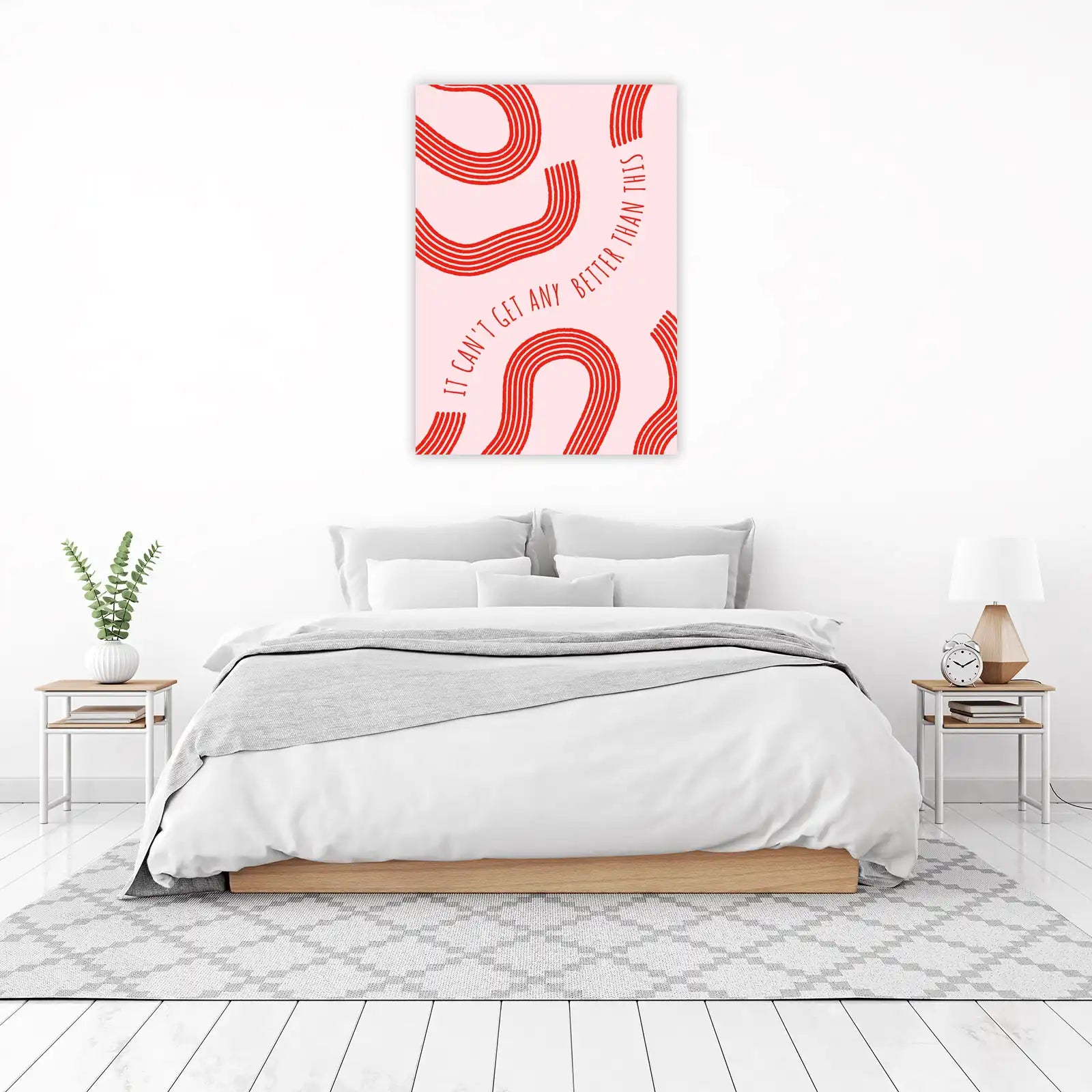 Abstract Red Curve Quote Wall Art