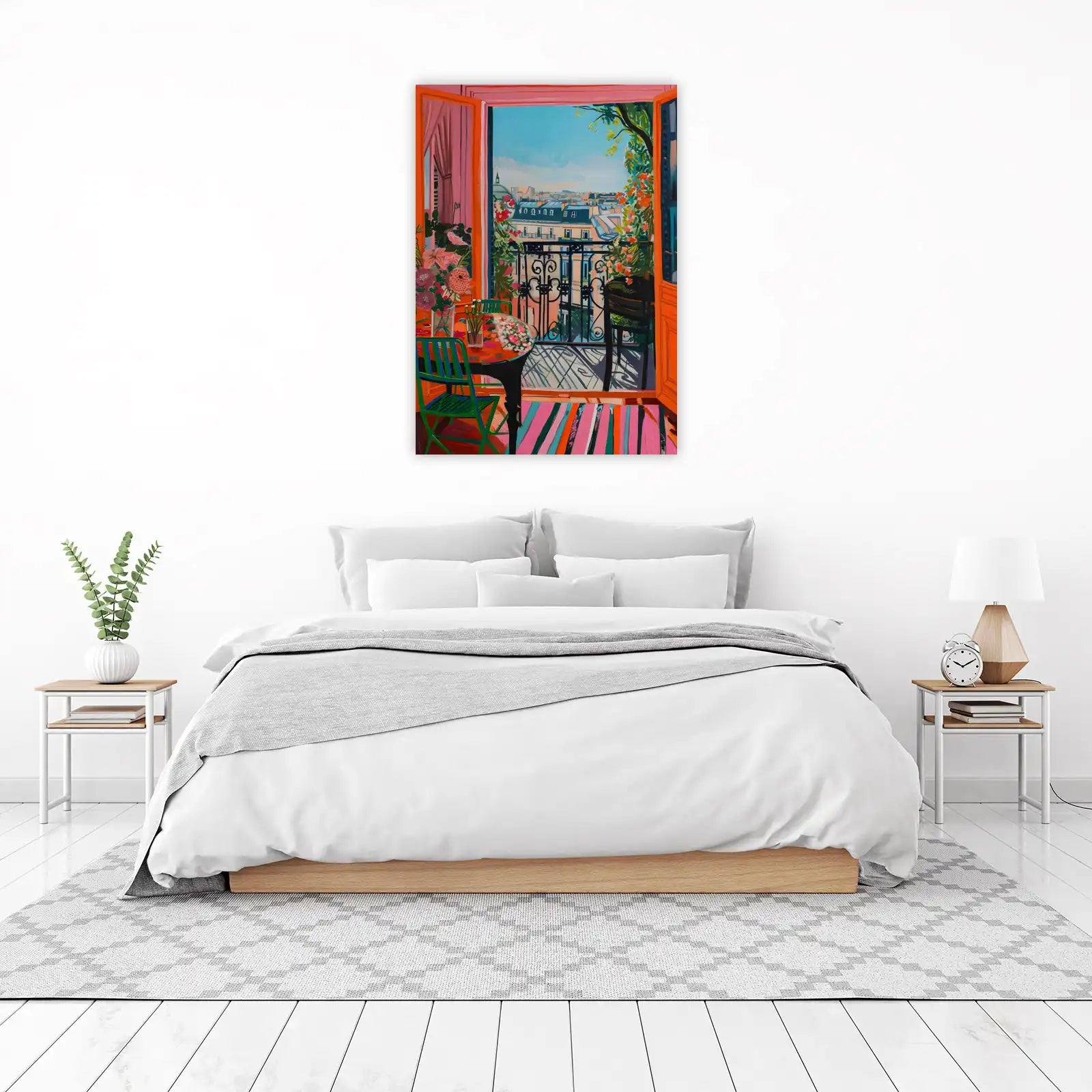 Vibrant Parisian Balcony Wall Art
