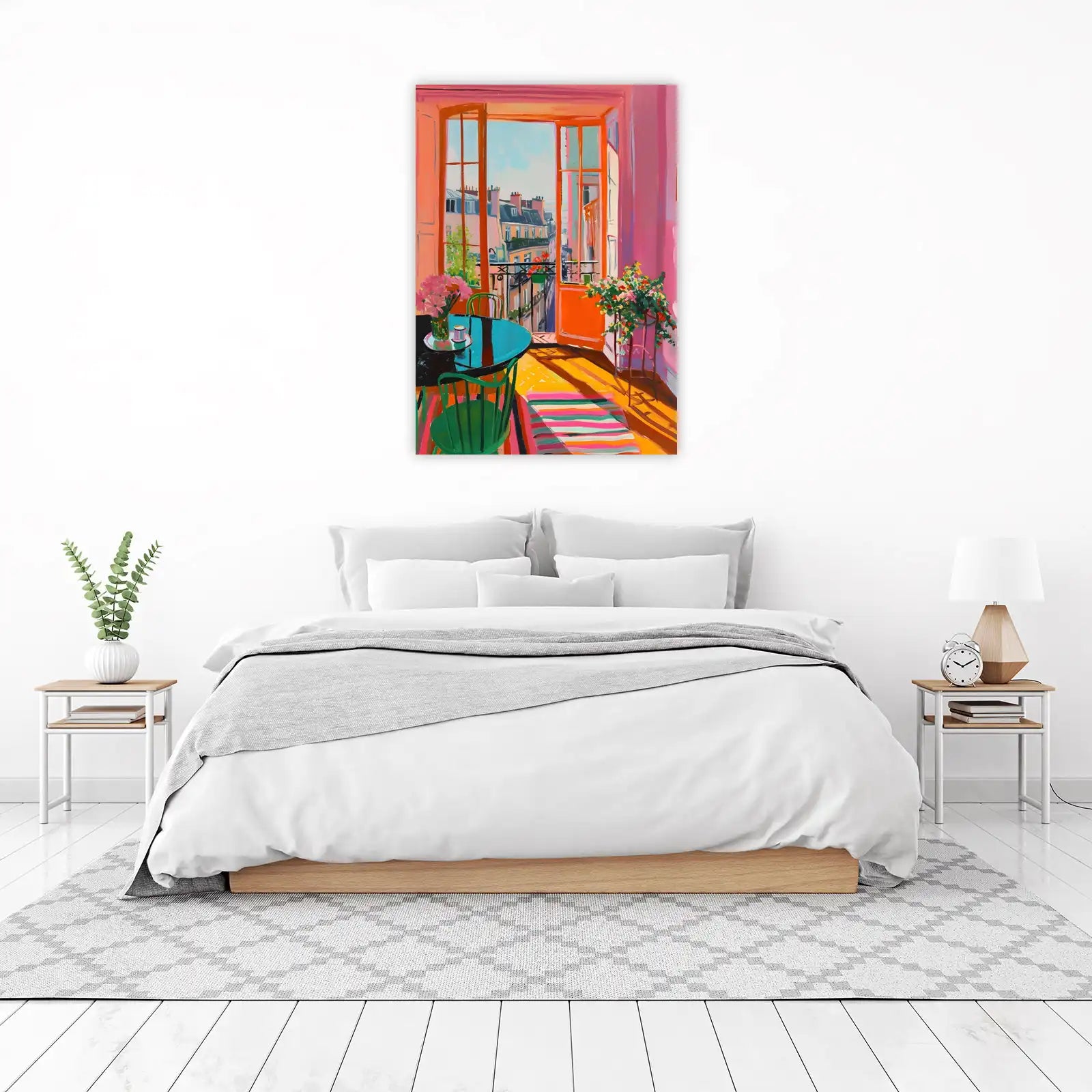 Vibrant Paris Balcony Abstract Wall Art