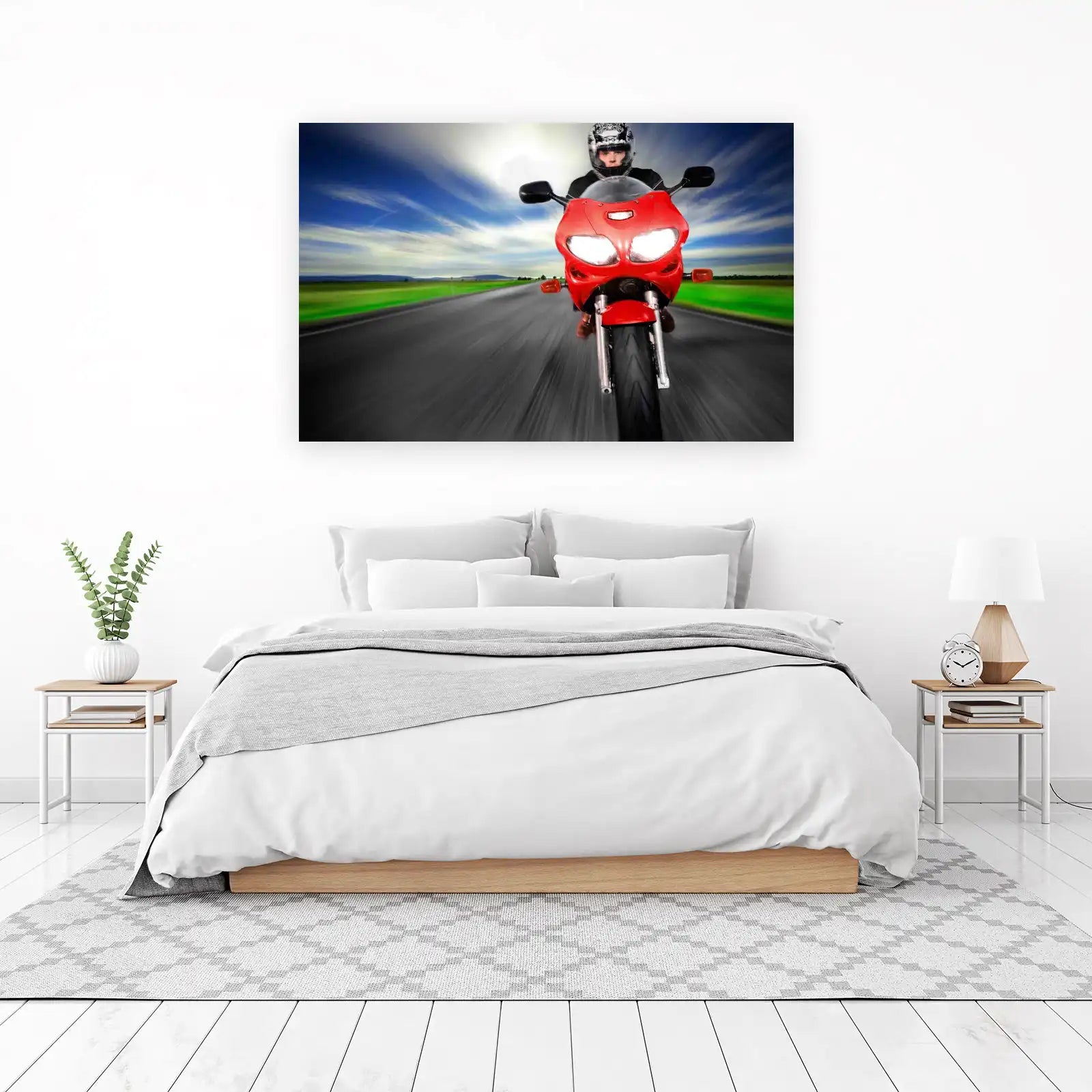 Red Motorcycle Speed Thrill Wall Art