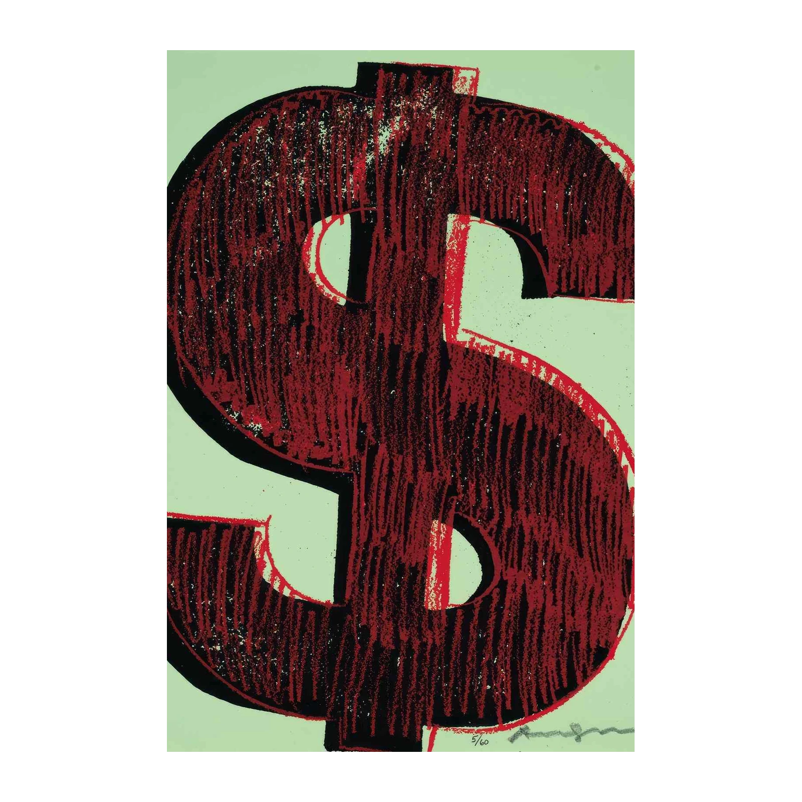 Bold Red Dollar Sign Wall Art