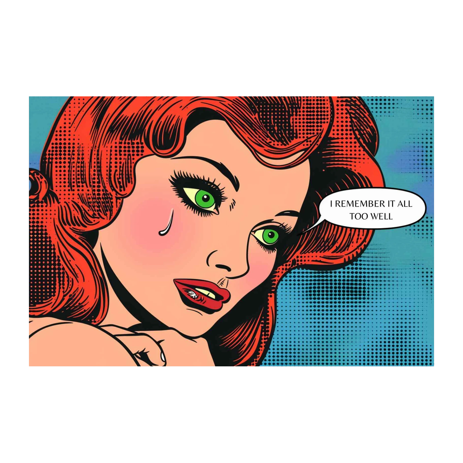 Retro Pop Art Sad Girl Wall Art