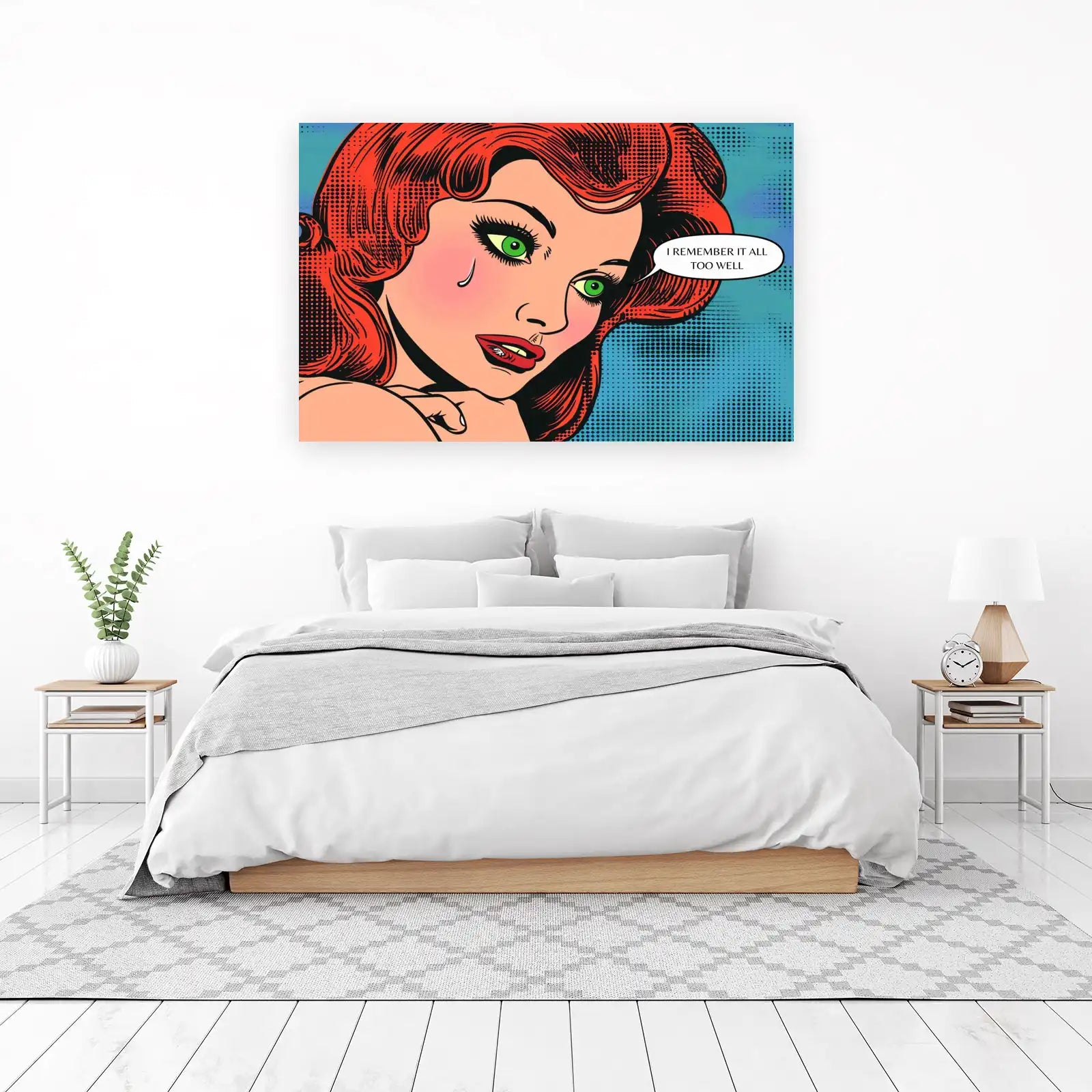 Retro Pop Art Sad Girl Wall Art
