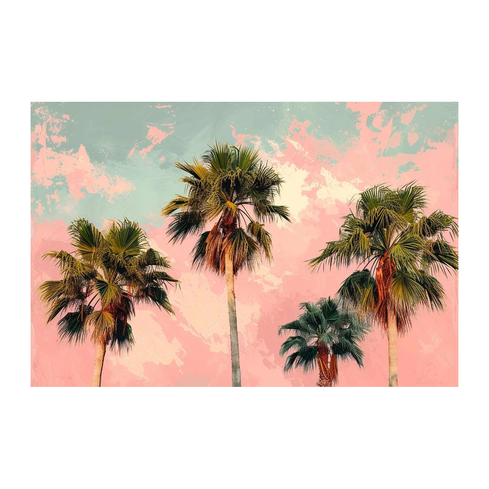 Vintage Palm Trees Sky Wall Art