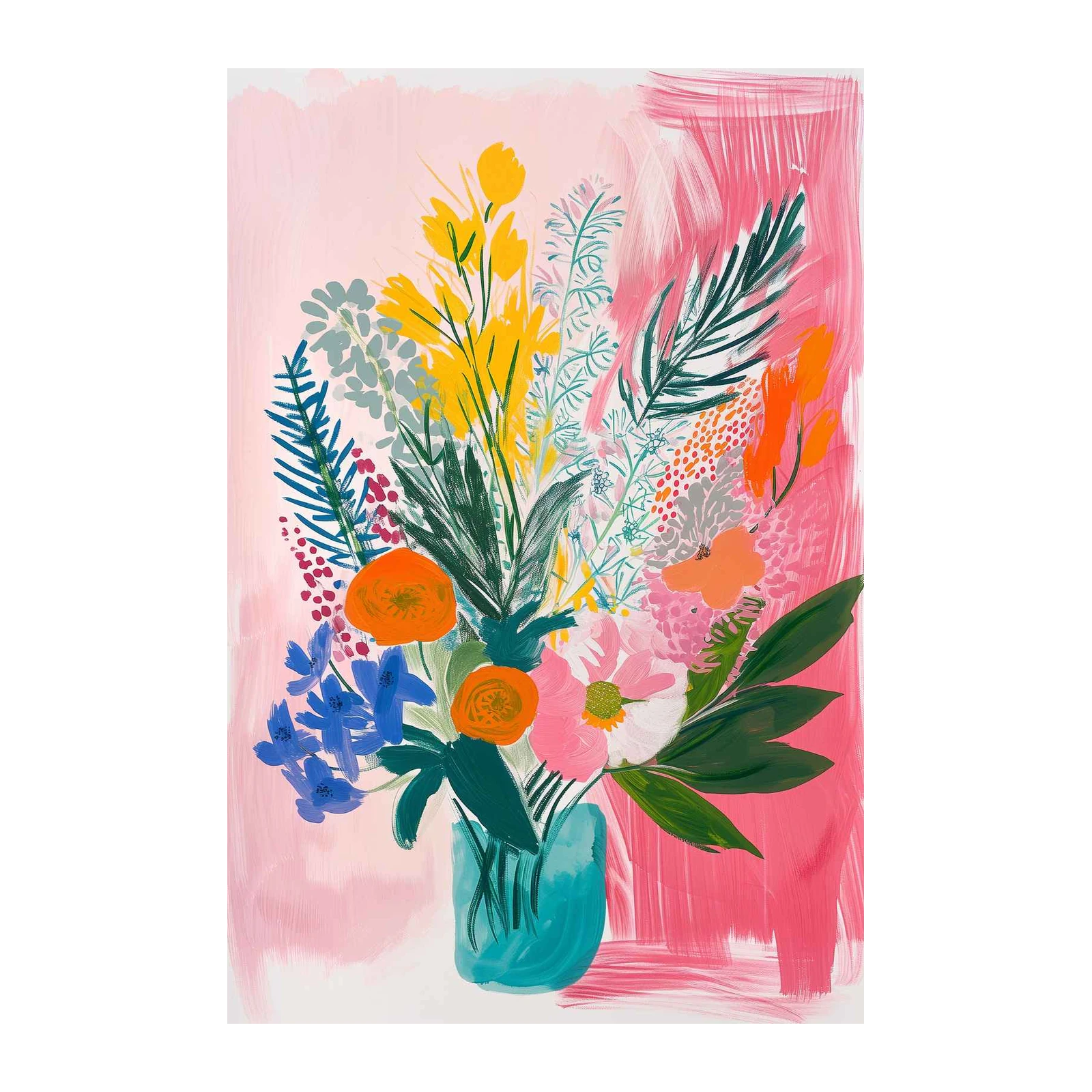 Vibrant Floral Burst Wall Art
