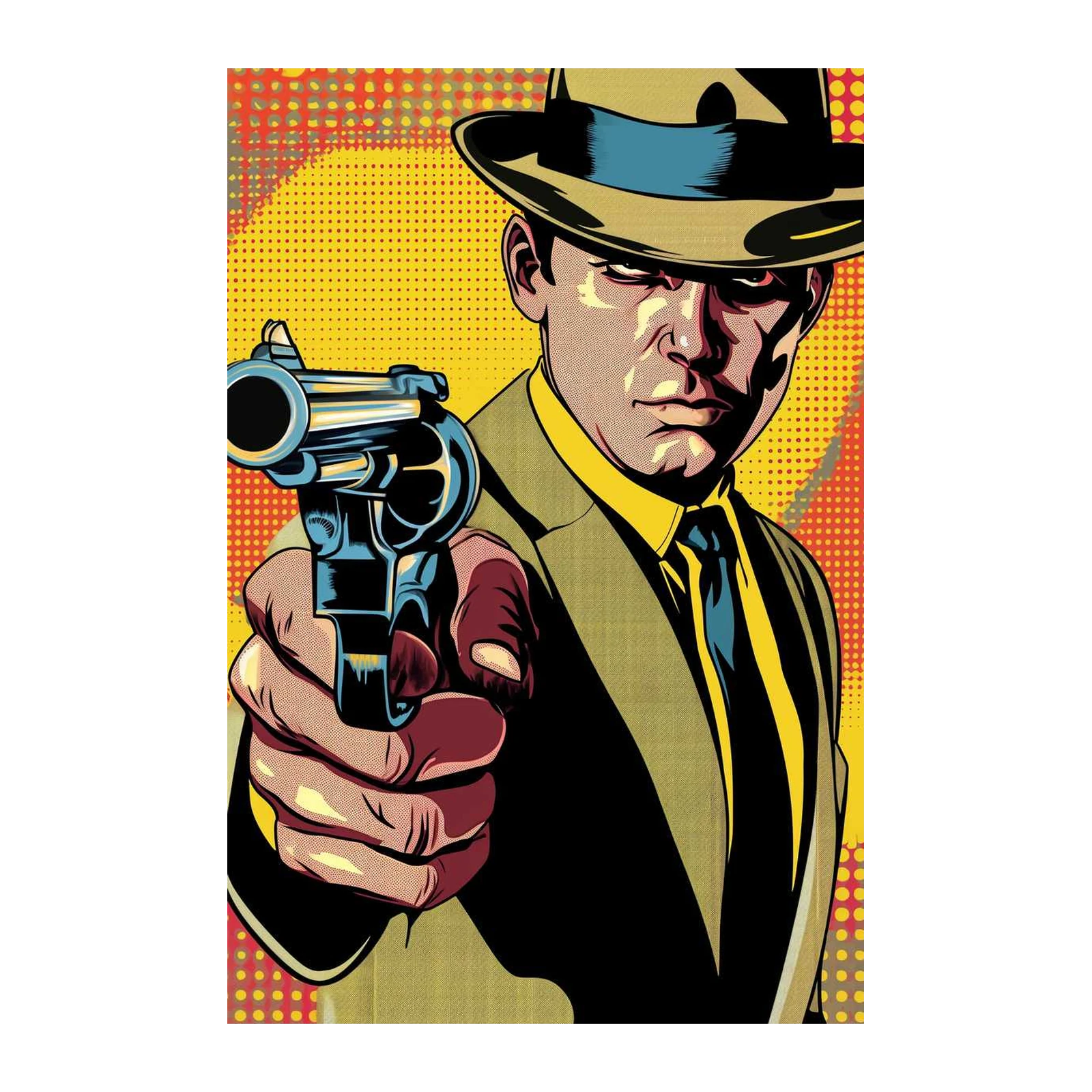 Vintage Detective Pop Art Wall Art