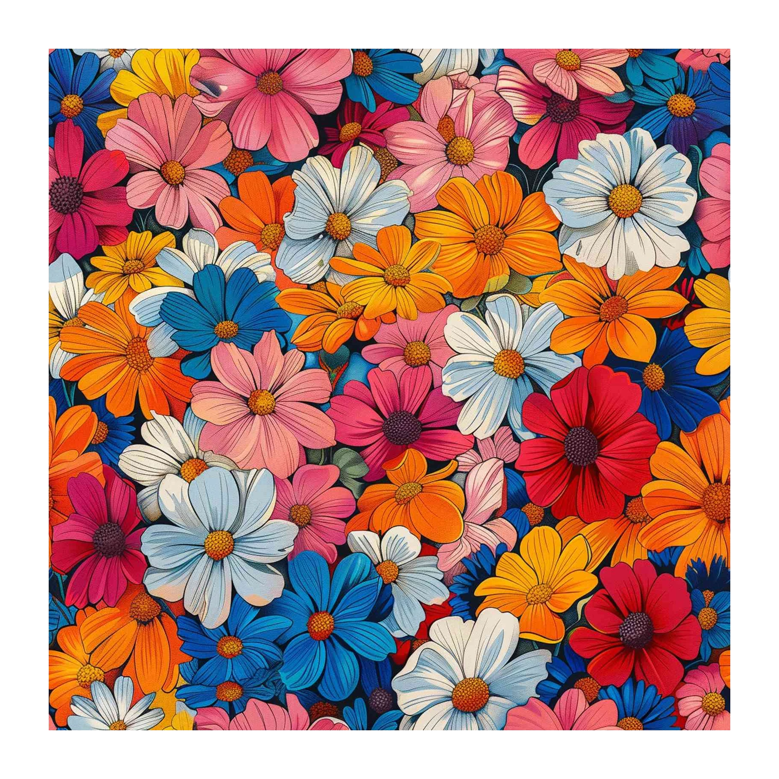 Vibrant Floral Burst Wall Art